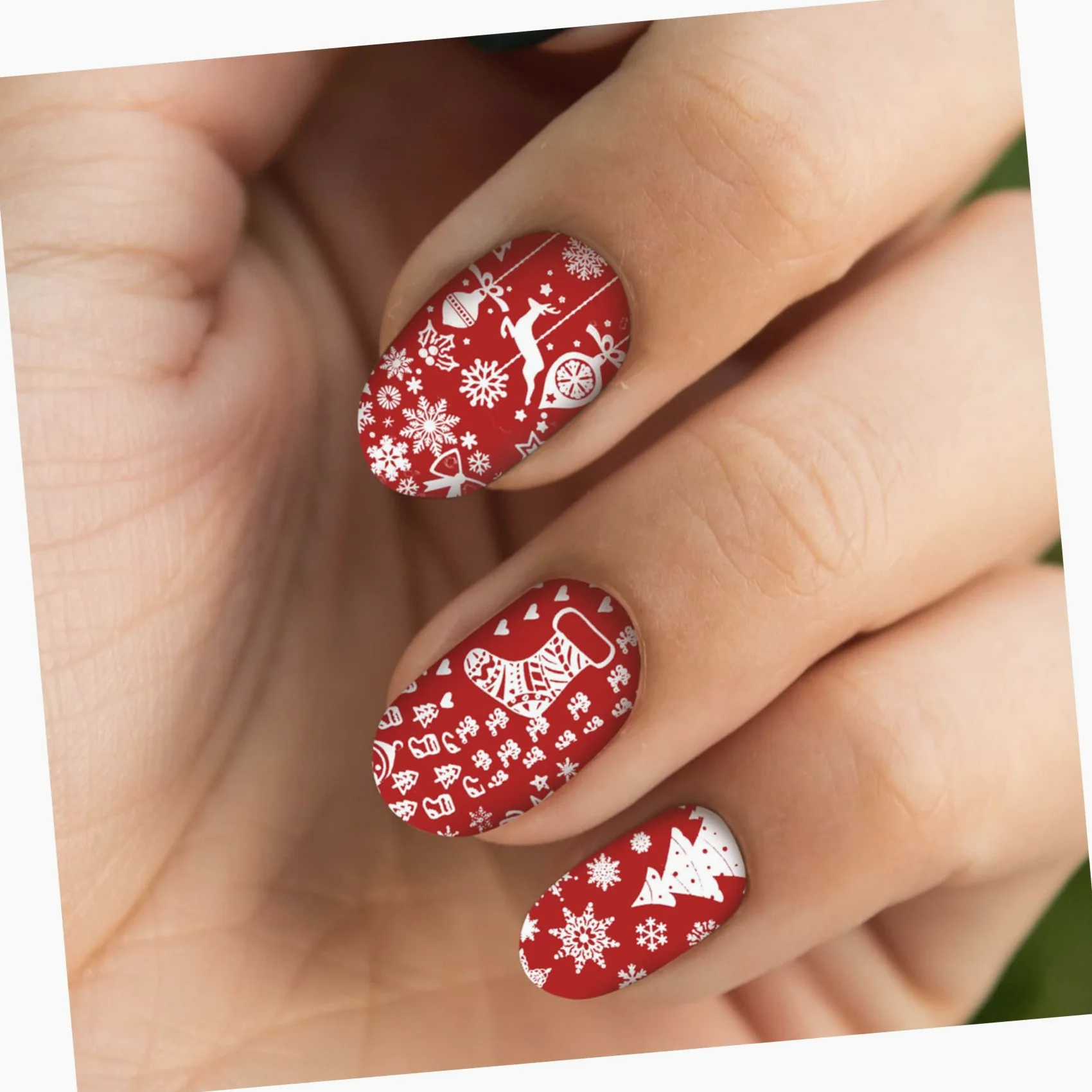 Healvian 30pezzi Piastre Per Stampa Unghie Natalizie Kit Di Stamping Per Nail Art Con Temi Di Natale Come Alberi e Fiocchi Di Accessori Manicure Per Decorazioni Festive