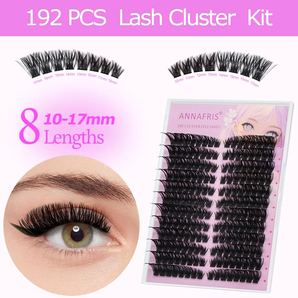 Ciglia Finte Ciuffetti Kit Naturali DIY Extension Ciglia Cluster Lashes con Pinze (HS)