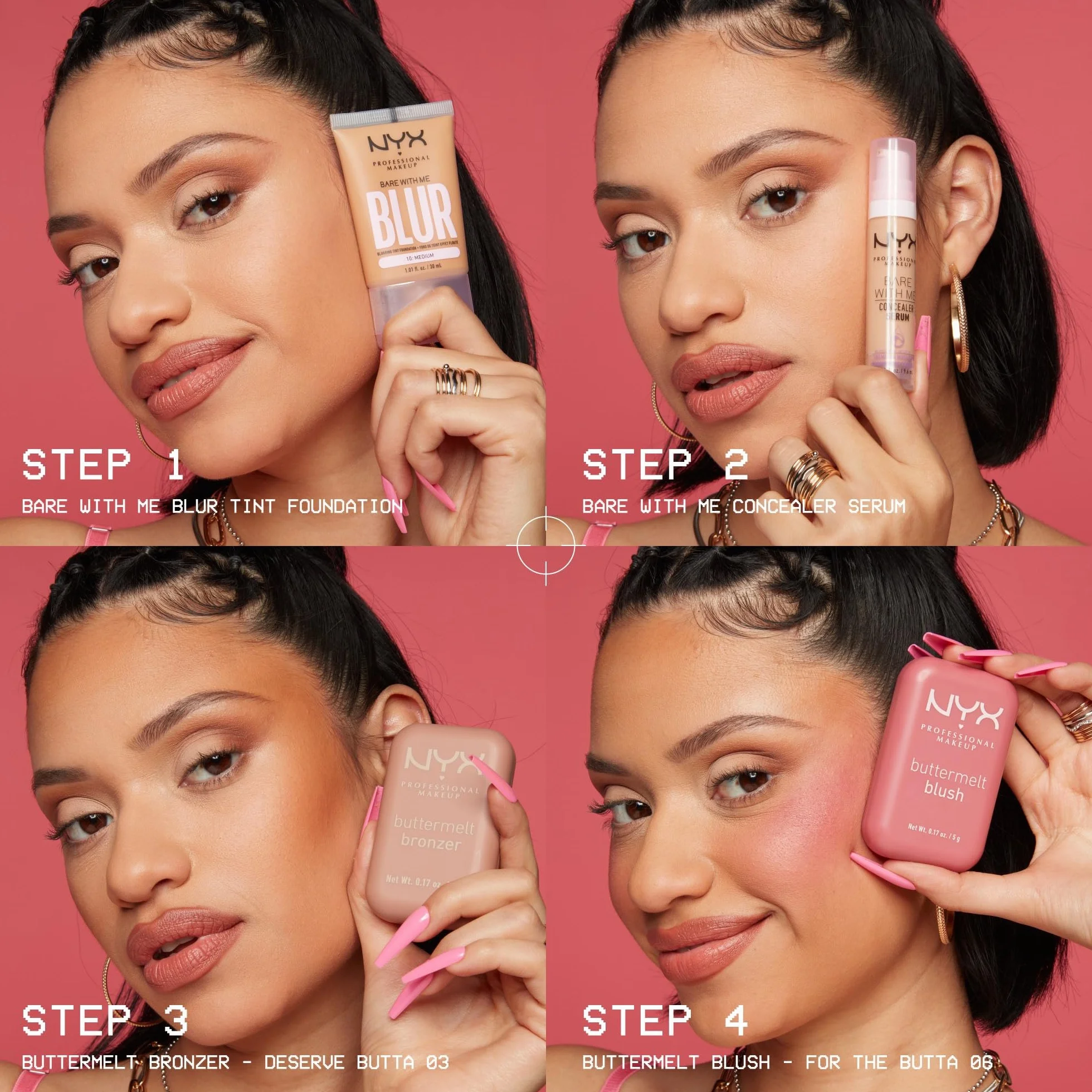 NYX Professional Makeup Blush in Polvere, Per un Look Fresco e Colorato, Arricchito con Burro di Mango, Mandorle e Karitè, Sfumabile, Buttermelt, Tonalità: Butta Together, 5 g