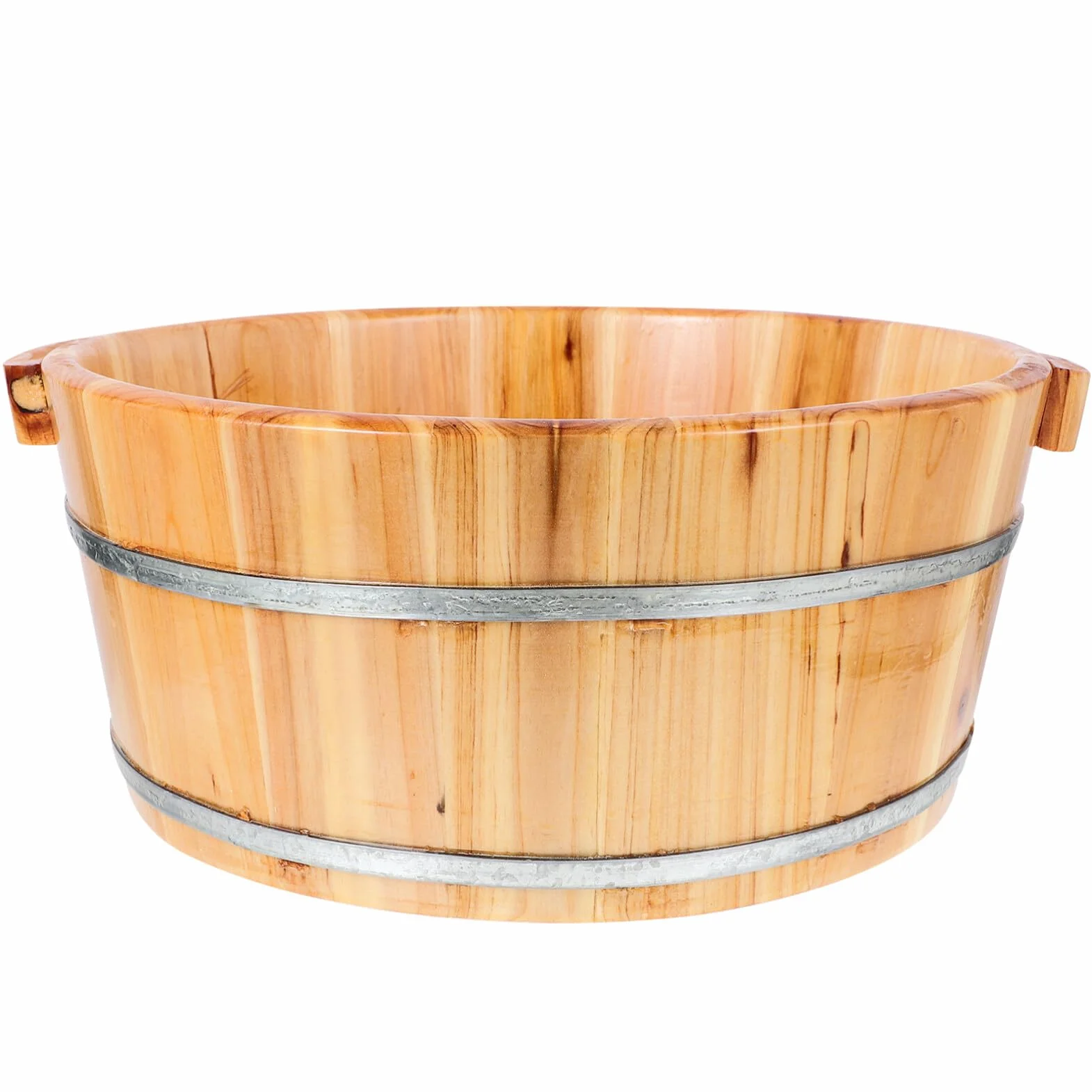 Ipetboom Secchio Per Pediluvio In Legno 36 Cm Pediluvio In Legno Per Immergere I Piedi Ciotola Pedicure Spa Massaggio Piedi Pedicure Barile Bacino Rotondo Vasca