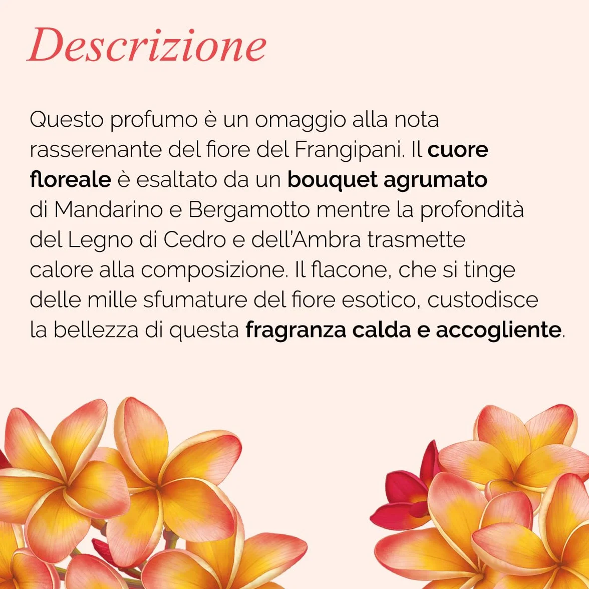 L'Erbolario Frangipani Profumo Donna - Eau de Parfum - Fragranza Femminile Agrumata e Fiorita dalle Note Vivaci e Intense, 100 ml