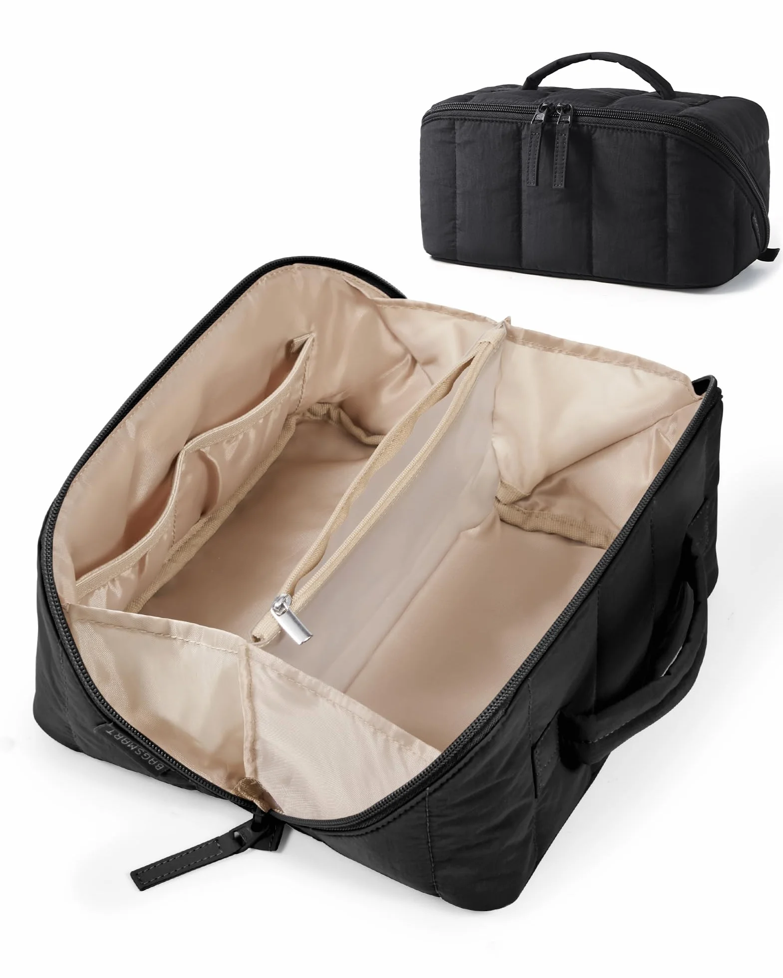 BAGSMART Borsa cosmetica da viaggio organizer piatta nera
