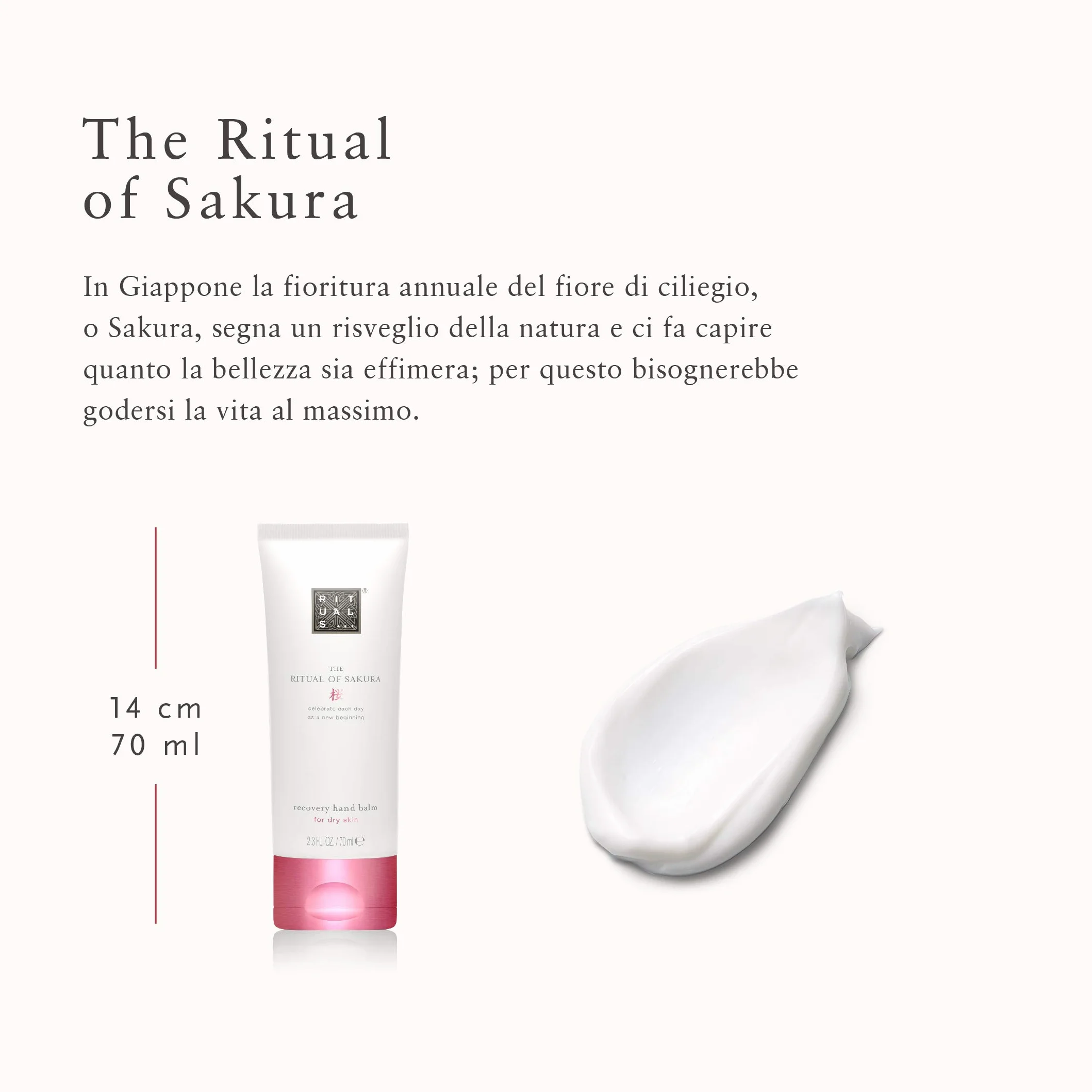 RITUALS Balsamo Mani di The Ritual of Sakura, 70 ml - Con Latte di Riso & Fiore di Ciliegio - Proprietà Nutrienti per la Pelle