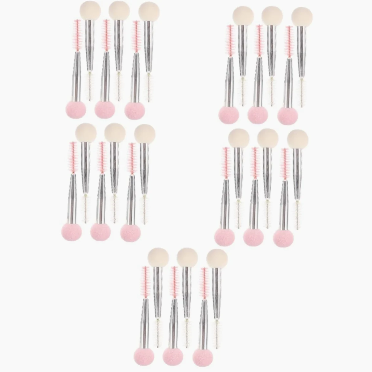 Set Di 5 Pennelli Per Il Trucco A Doppia Estremità Spugne Per Ciglia E Sopracciglia Applicatore Per Il Trucco 6 Pezzi*5