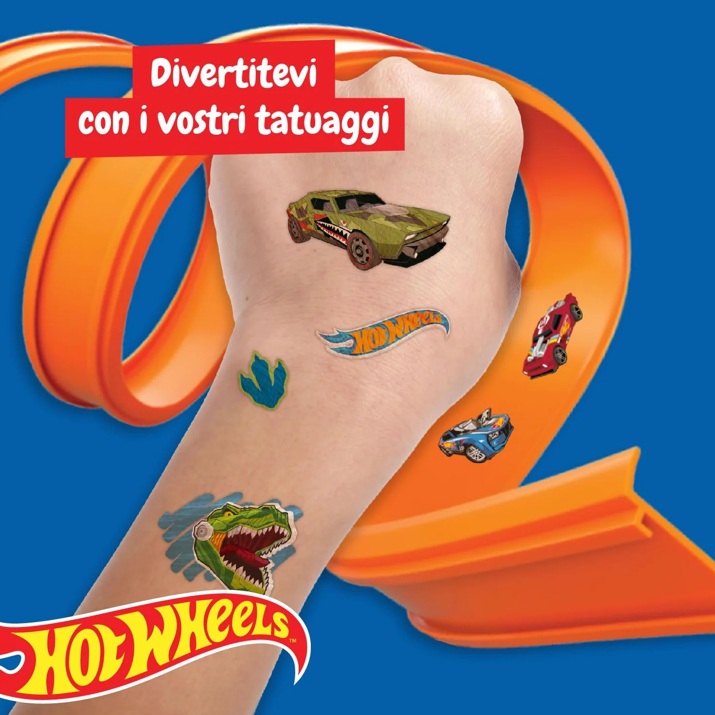 Science4you Tatuaggi Temporanei - 40 Auto Hot Wheels, Kit di Tatuaggi Trasferibili per Bambini, il Regalo per Bambini e Bambine di età Compresa tra 5, 6, 7, 8 e 9 anni