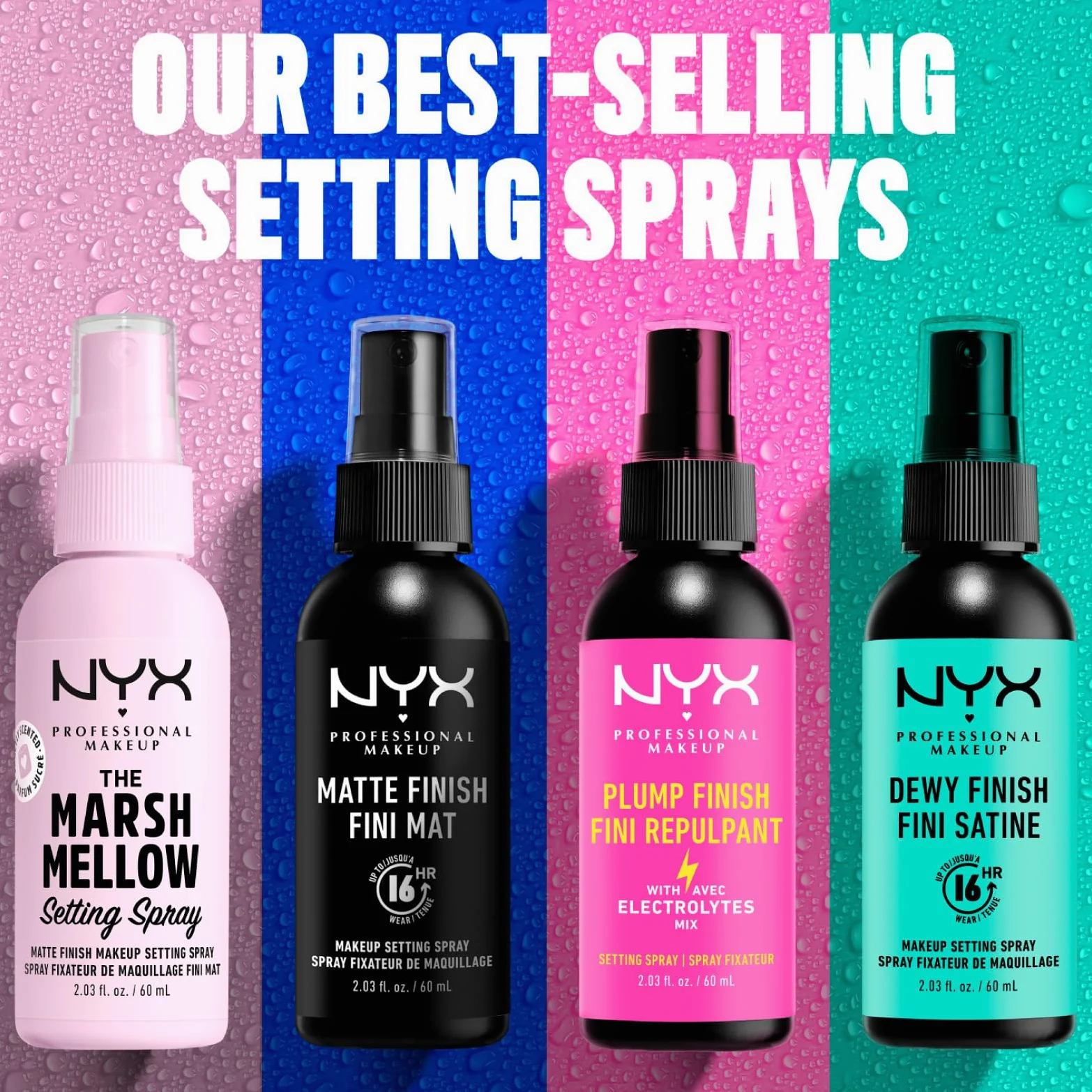 NYX Professional Makeup Spray Fissante Makeup Dewy Finish Maxi Formato Lunga Tenuta 16h Effetto Luminoso Anti-Sbavature Formula Leggera No Transfer Vegana - 2 Flaconi da 180ml