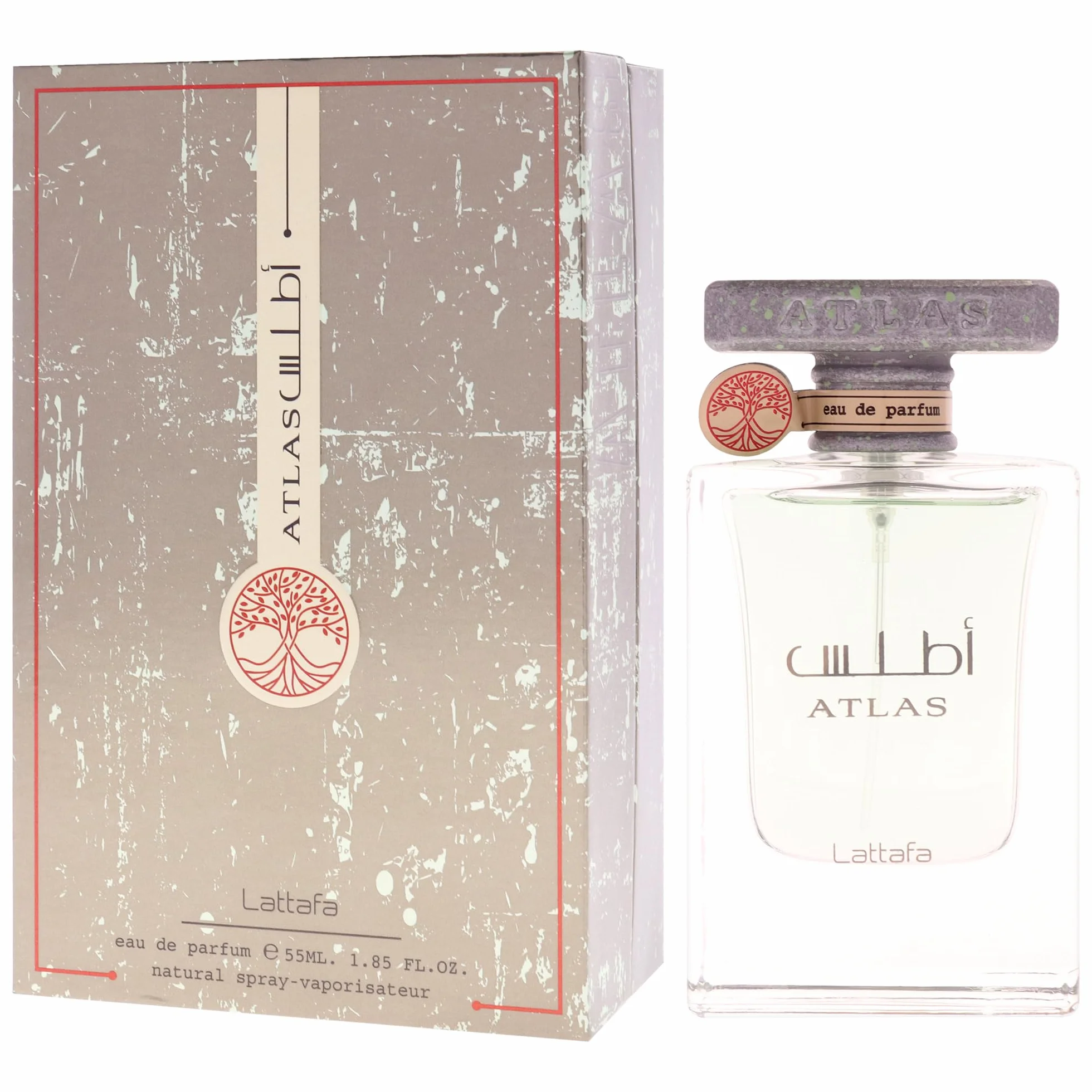 Lattafa Atlas Eau de Parfum Spray for Unisex, 1.85 Ounce