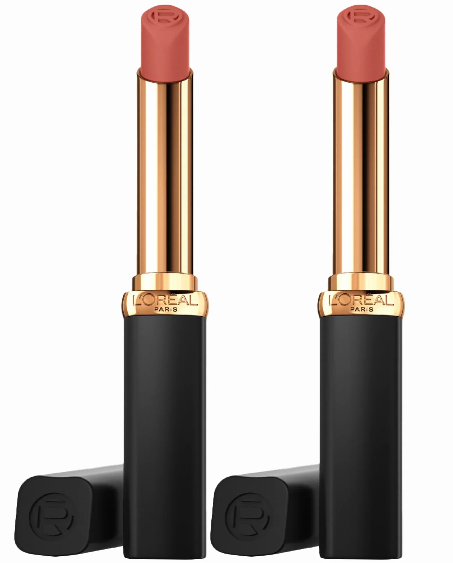 L'Oréal Paris Rossetto Color Riche Intense Volume Matte 40Y 635 Worth It Medium Volumizzante Idratante Finish Matte Vellutato Colore Intenso Lunga Tenuta con Acido Ialuronico - 2 Rossetti