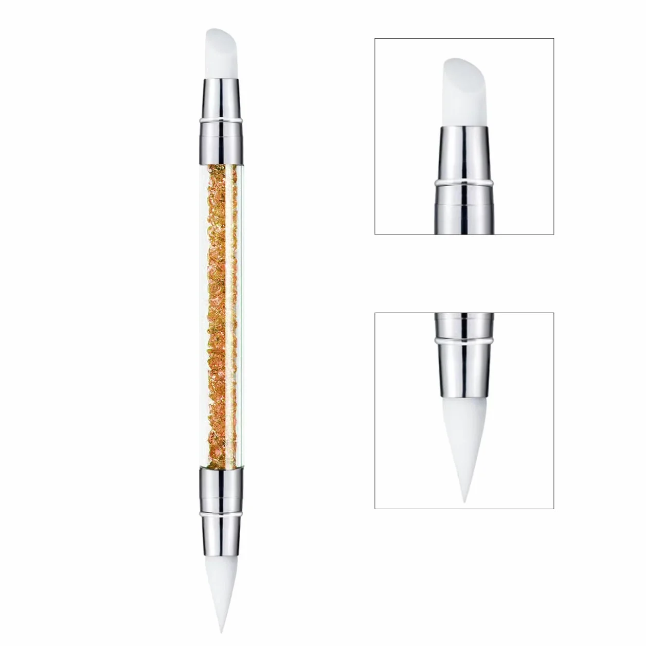Penna per scultura per nail art, 5 pezzi, strumenti per unghie in silicone a doppia punta per resina, pennelli in silicone, penna acrilica, pennelli per nail art, nail art intaglio, disegno