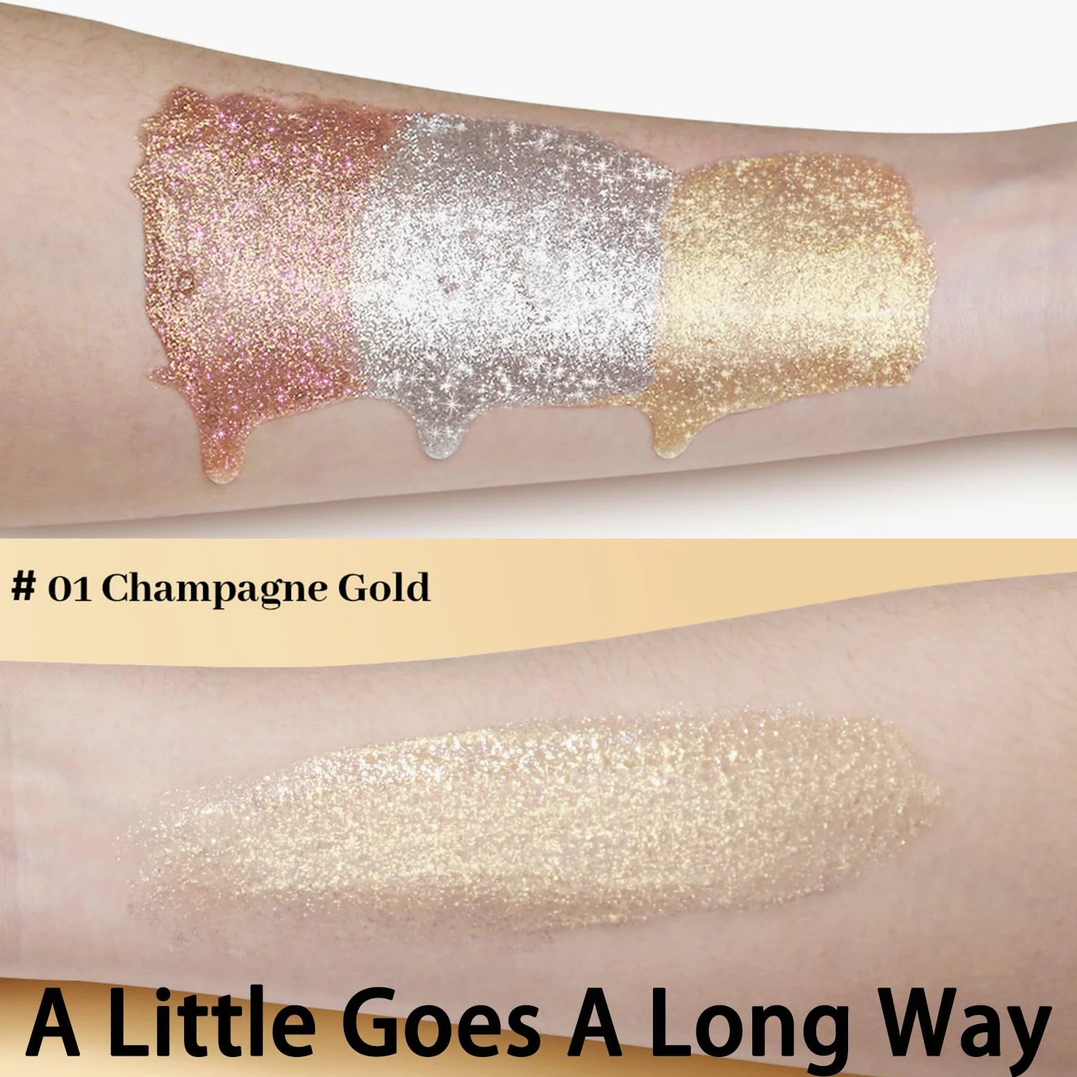 UCANBE Illuminanti per il trucco Idratata Setosa Illuminante Liquido Viso Corpo Come Regalo di San Valentino (Oro Champagne 01)