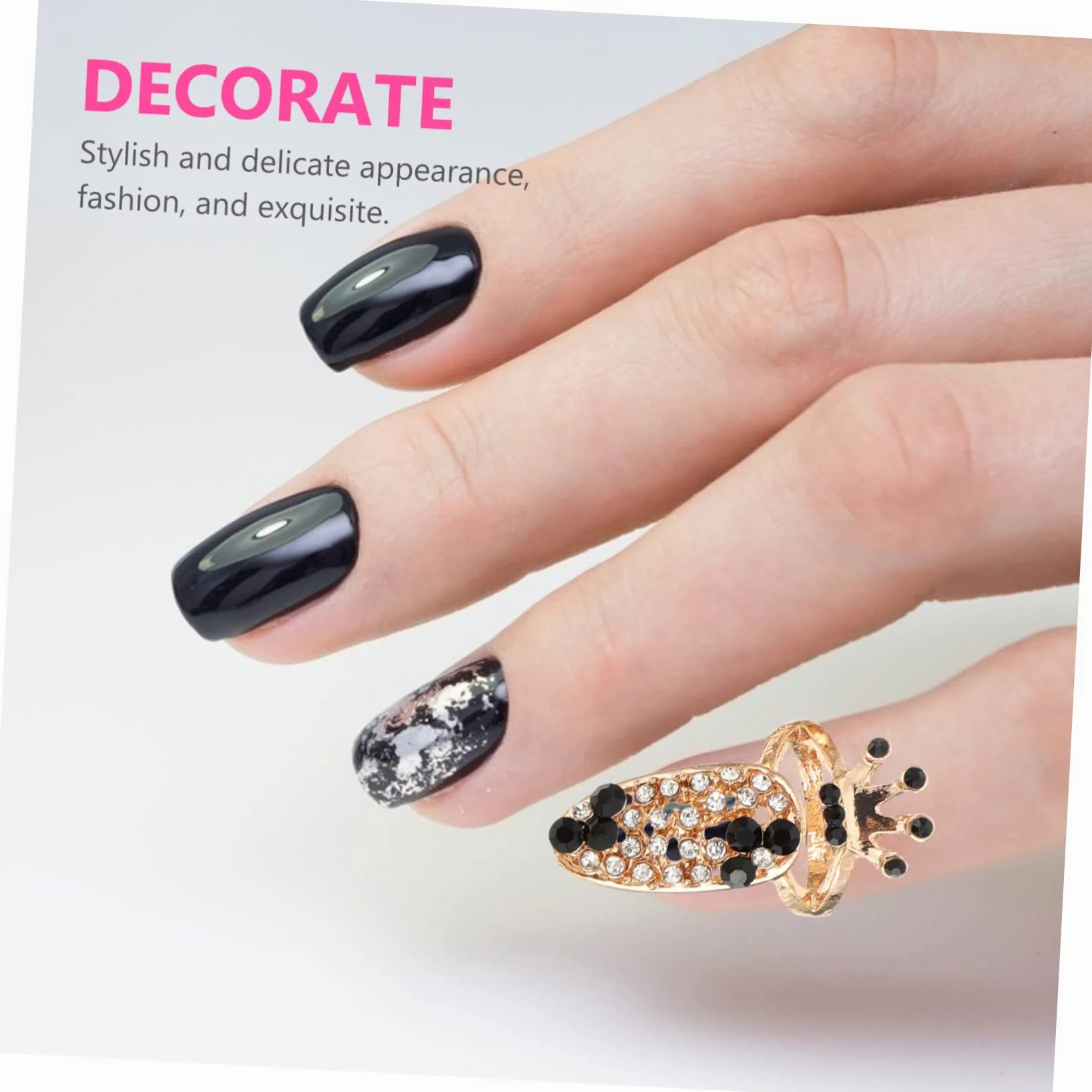 FOMIYES 2 Set Di Ciondoli Per Unghie Per Donne Decorazioni Per Manicure Robusti Gioielli Per Unghie Facile Applicazione 12 Pezzi * 2