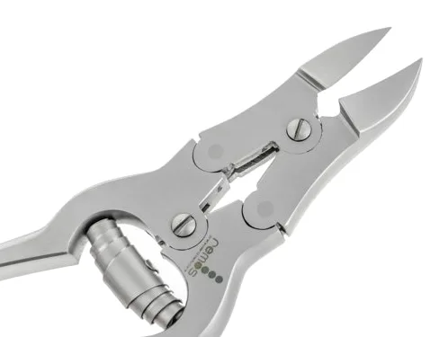 Remos - Tronchesina per unghie dei piedi con meccanismo a molla in acciaio inox - 16 cm