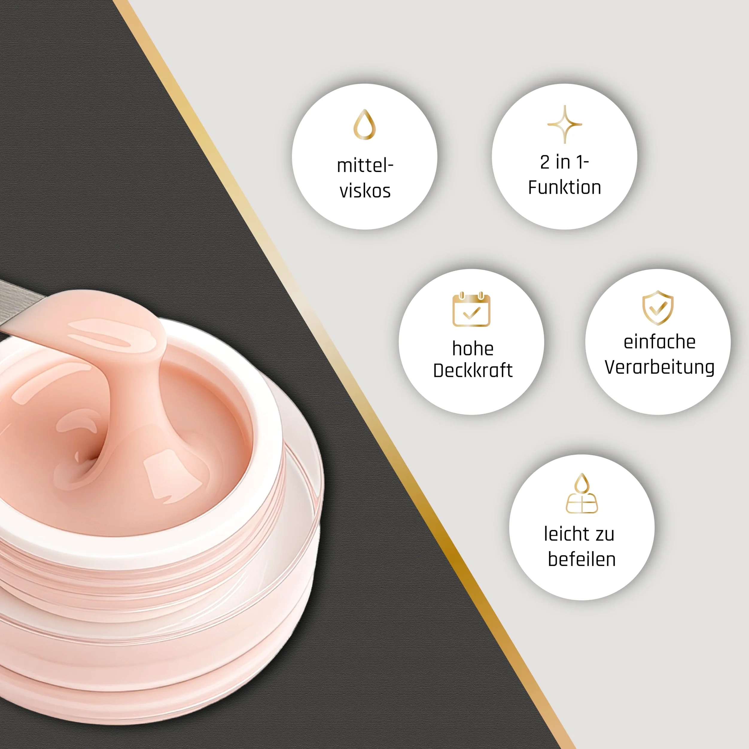 Lynis-Nailshop.de - Gel rigenerante per unghie in gel per professionisti e principianti, gel UV per l'estensione delle unghie · Cover Builder Gel · Pinchbar, autolivellante, media viscosità ·