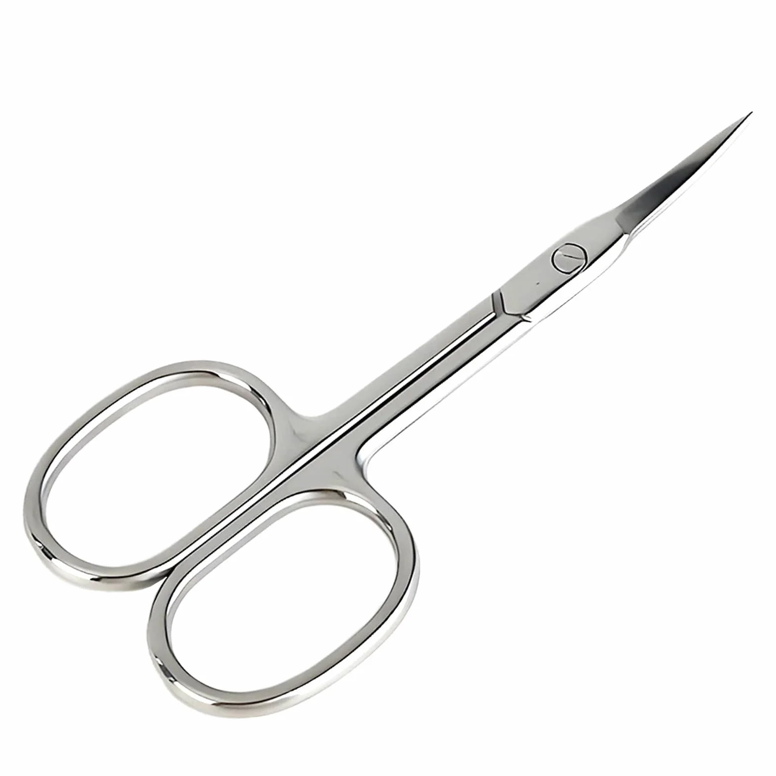 Forbicine per unghie extra fini con punta curva in acciaio inox 95 mm argento
