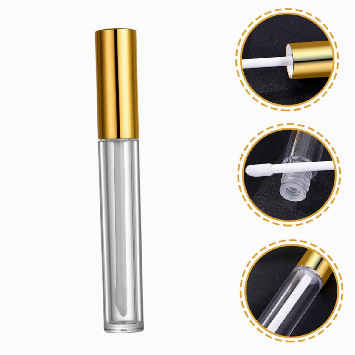 Tubetto Lucidalabbra Vuoto 10ml Plastica Oro, 40 Pezzi | Lip Oil e Lip Liquid, Uso Makeup, Leggero e Portatile, Confezione da 40