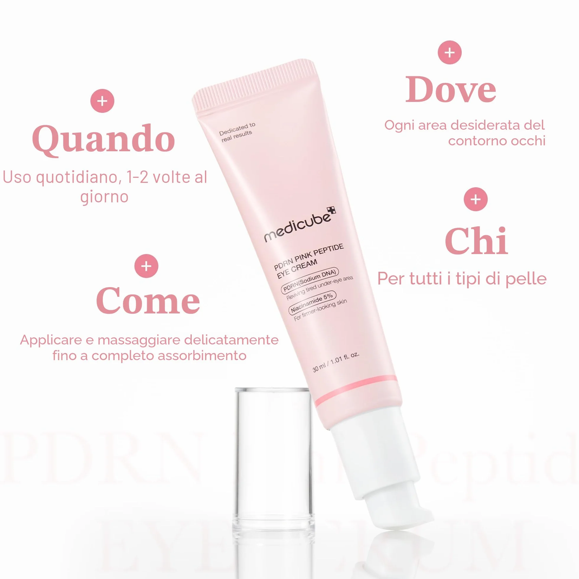medicube Salmon DNA PDRN Pink Peptide Eye Serum 1,01 fl.oz – Siero occhi con Niacinamide e Retinolo puro per linee sottili e tono irregolare