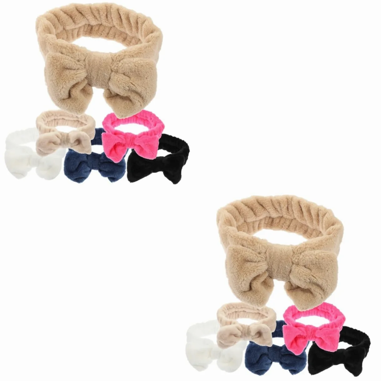 Healeved 2 Set Di Fasce Per La Della Pelle Fasce Per Il Trucco Fasce Per Il Lavaggio Del Viso Fasce Per La Testa in Pile Di Corallo Per Donne 6 Pezzi * 2