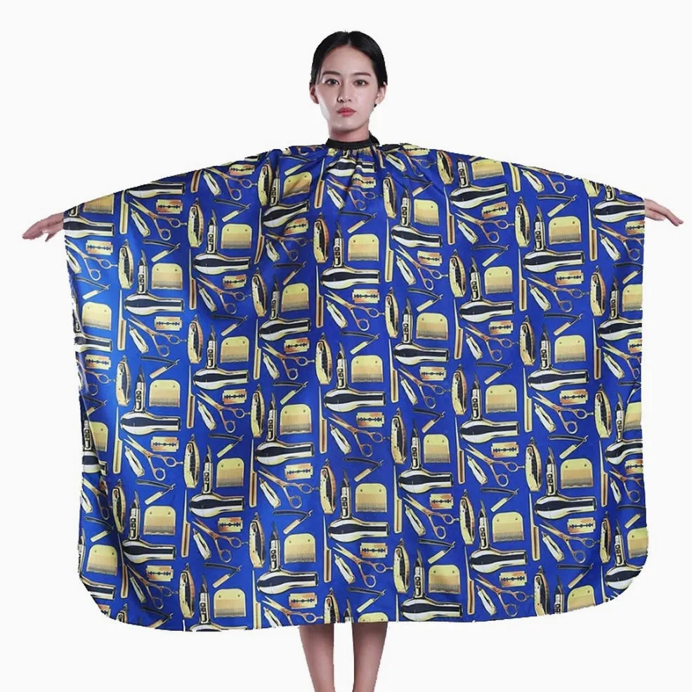 Retro Mantelle Mantella per Tagliare I Capelli Taglio Adulto, Professionale Parrucchiera Strumento Salone Parrucchiere Cape Barbiere Taglio di Capelli Capo Impermeabile Abito di Tintura,Blu,4PCS