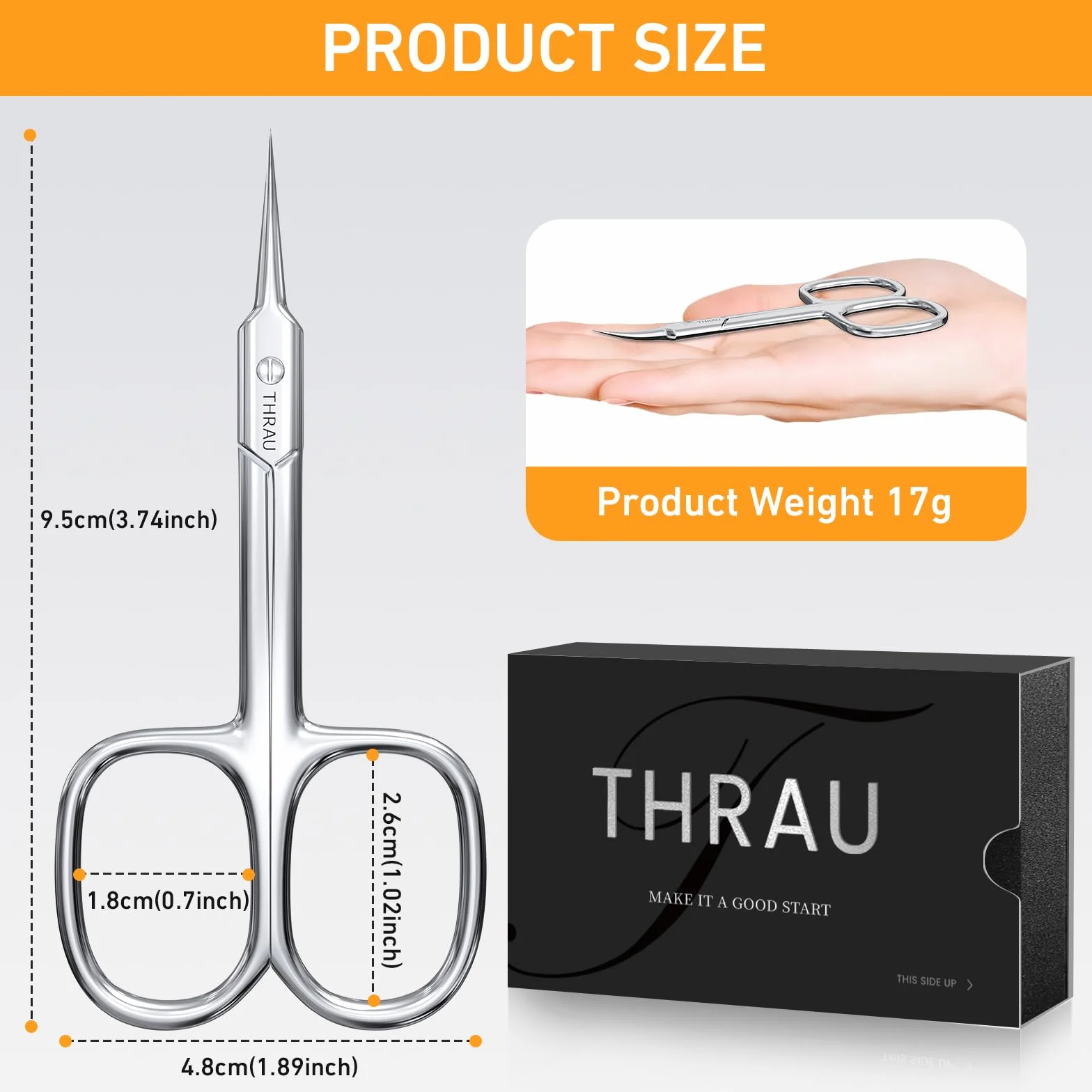 Forbici per Cuticole Extra Sottili Lama Curva Manicure Pedicure Kit Cura Unghie