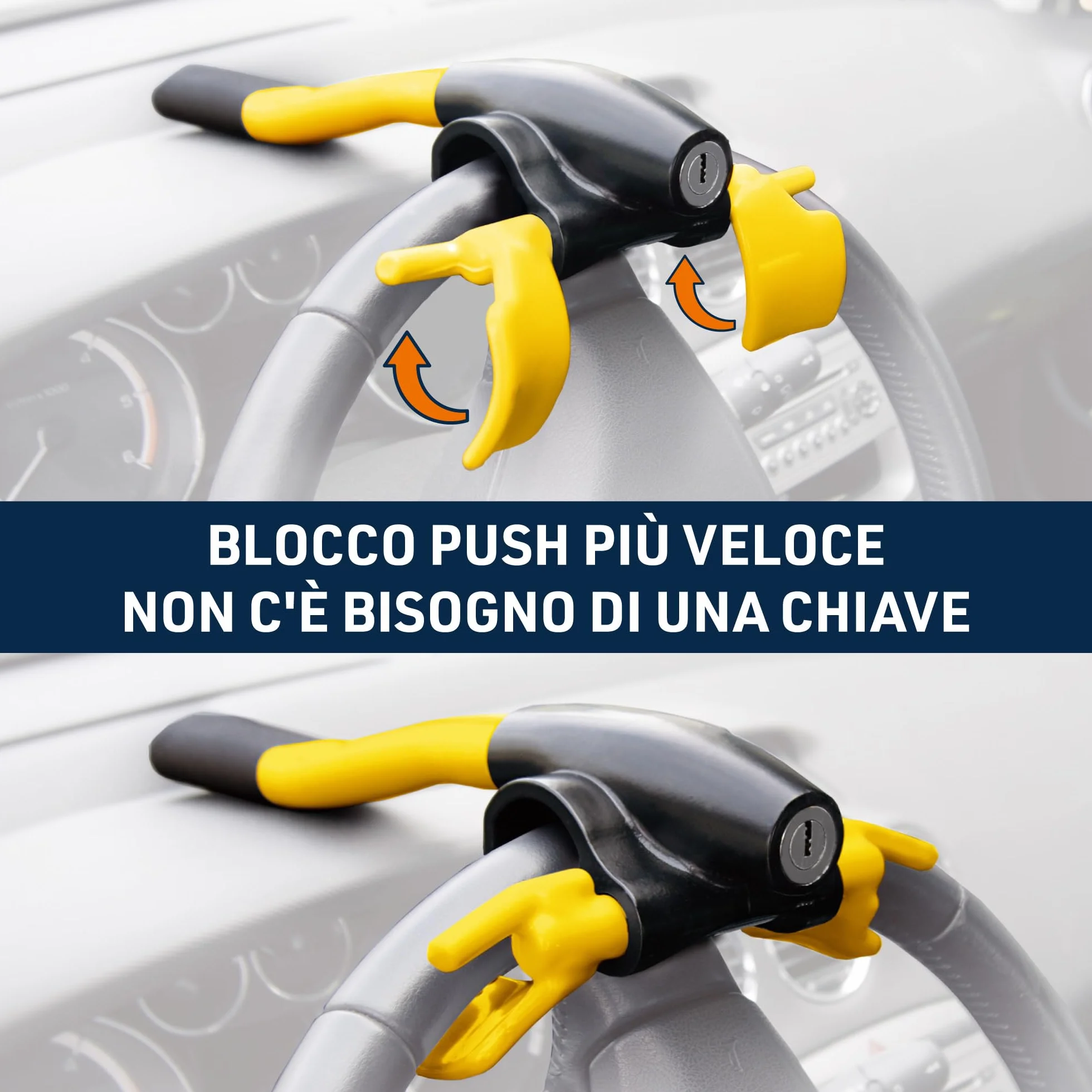 Antifurto Auto Alta Sicurezza, Blocca Sterzo Universale per Auto Furgone Camper