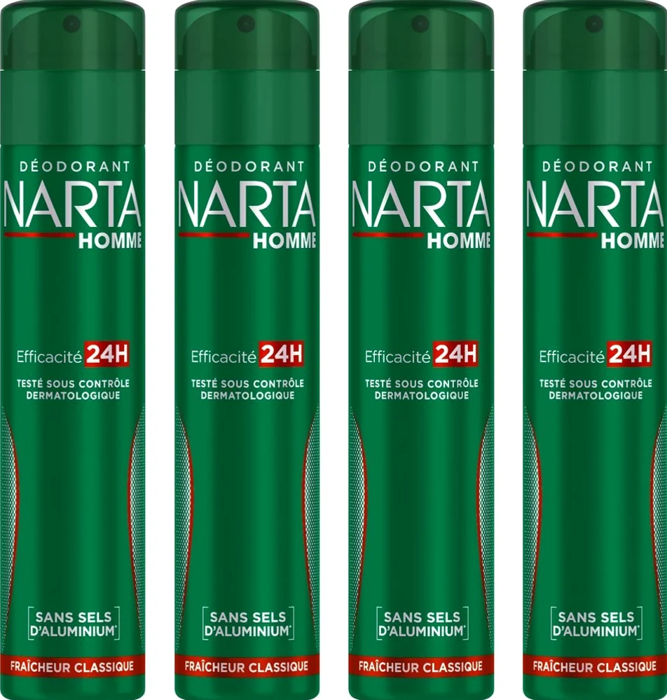 Narta Uomo Deodorante Freschezza Classica Spray 200 ml – Set di 4