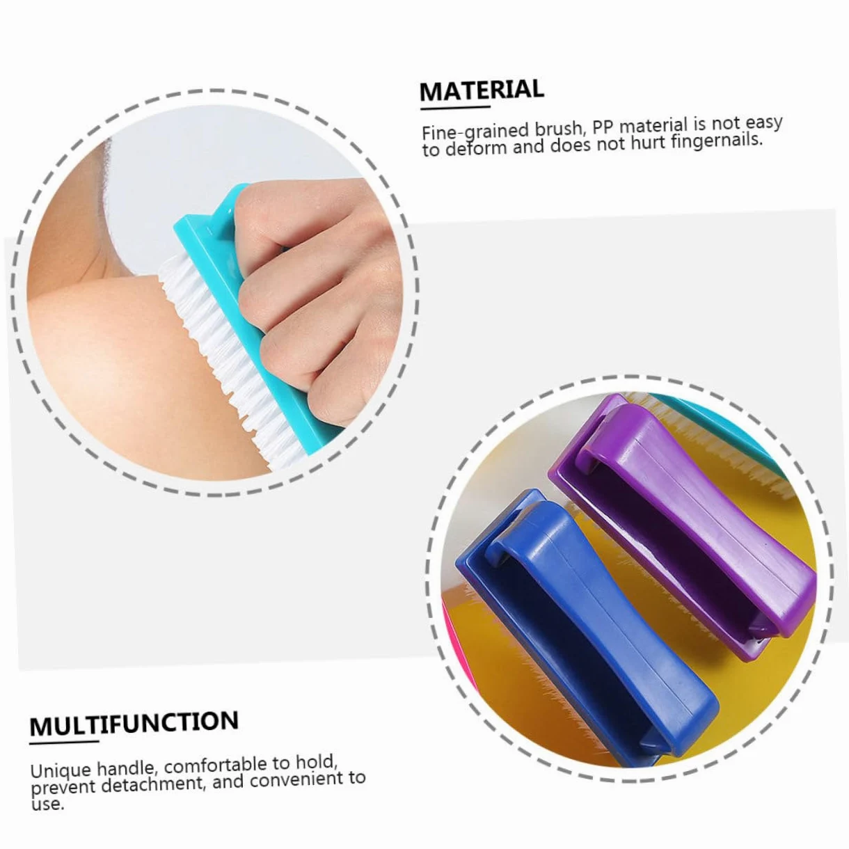 Healeved 12pezzi Pennelli Per Pulizia Unghie Spazzole Manicure Per Rimuovere e Macchie Su Unghie Per Uso Professionale e Domestico