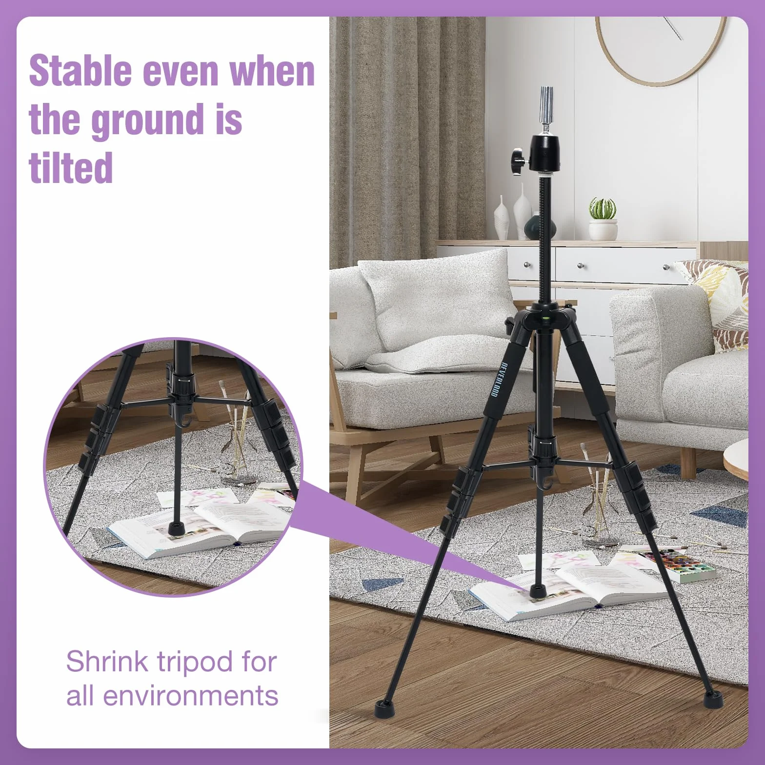 Supporto per parrucca da 52" (132cm), con base antiscivolo, supporto per parrucca regolabile ad alta resistenza, con ganci, per manicomio, con set di pin, per parrucca, pettine per capelli
