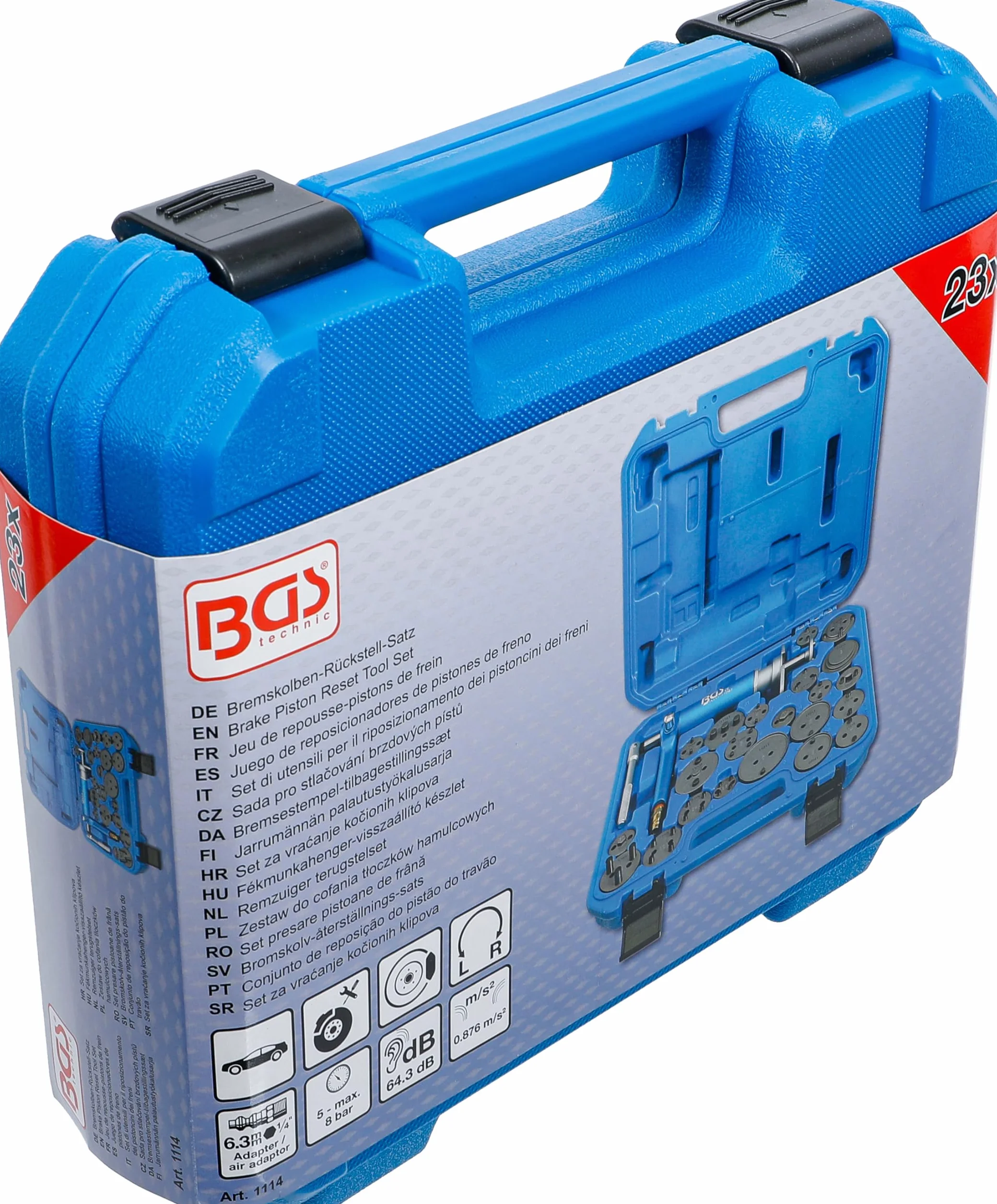 BGS Set di utensili per riposizionamento pistoncini freni 22 pz.
