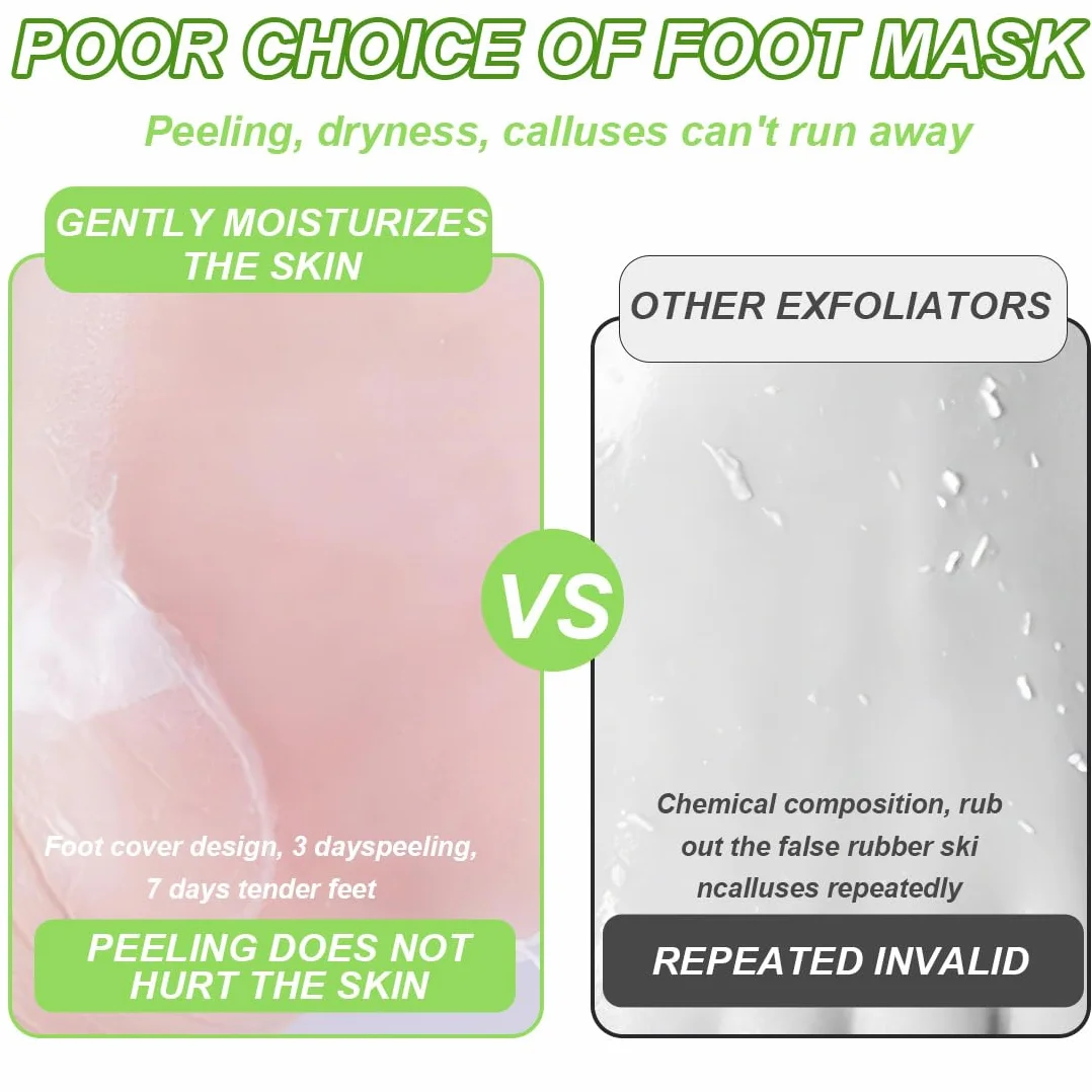 2 Paia Maschera Piedi Esfoliante Aloe ver, Maschera Esfoliante Piedi, Maschera Peeling Piedi, Rimozione Della Pelle Morta e Calli, Maschera per Piedi Efficace Cura dei Piedi i Scrub Piedi