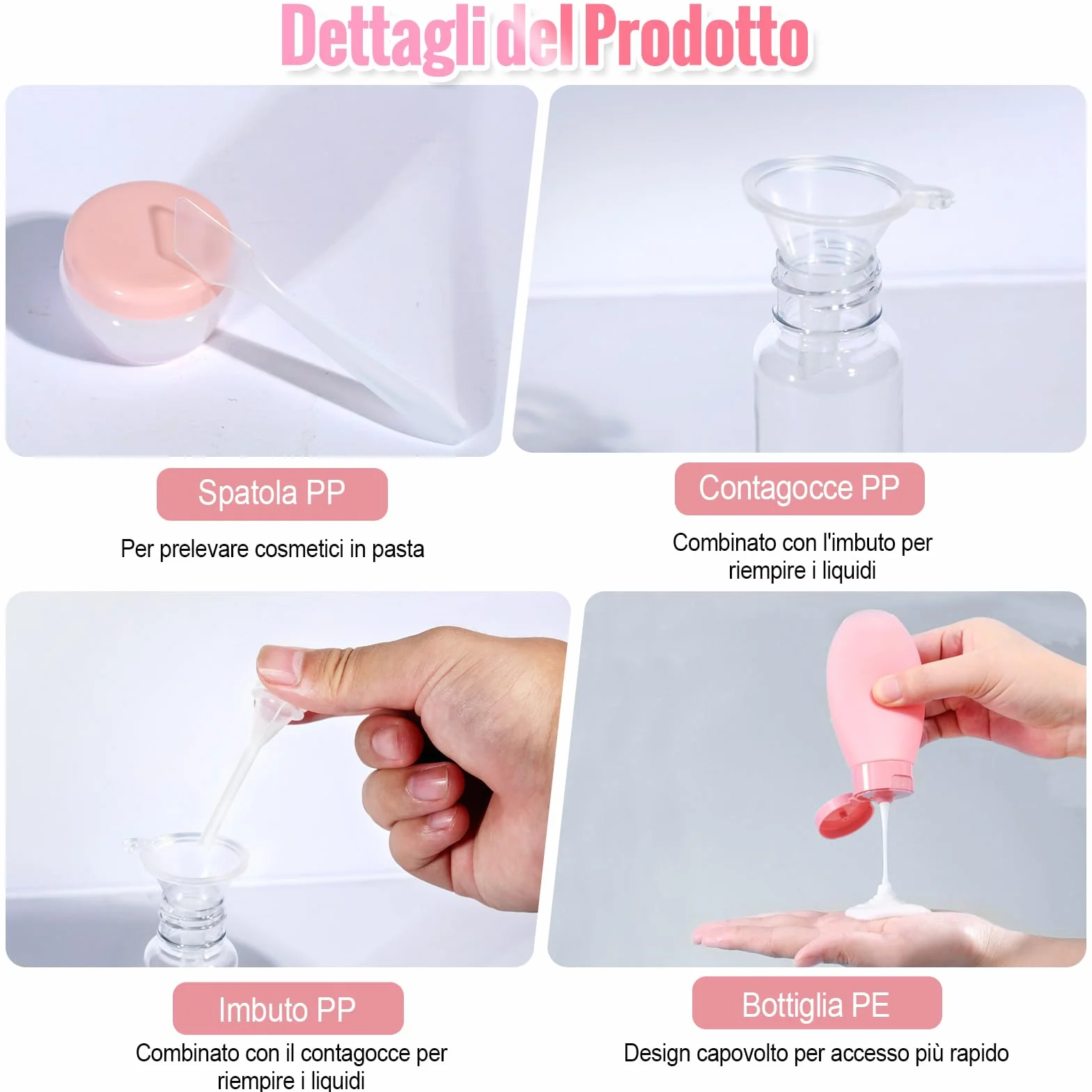 11 Kit Contenitori da Viaggio per Liquidi, Bottiglie da Viaggio in Silicone, Contenitori Viaggio Aereo, Piccole Lattine di Crema, Kit Viaggio Liquidi Flaconi da Riutilizzabili per Shampoo Lozione