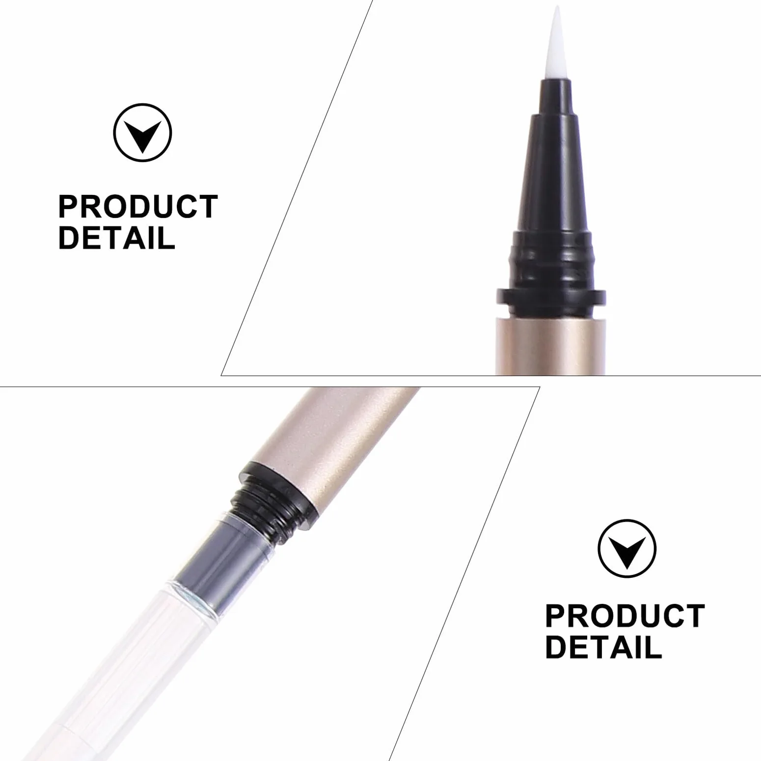 Tubo Eyeliner Ricaricabile 1ml Oro in Plastica, 5 Pezzi | Contenitore Liquido Vuoto, Leggero e Portatile, per Negozi Cosmetici e Grossisti