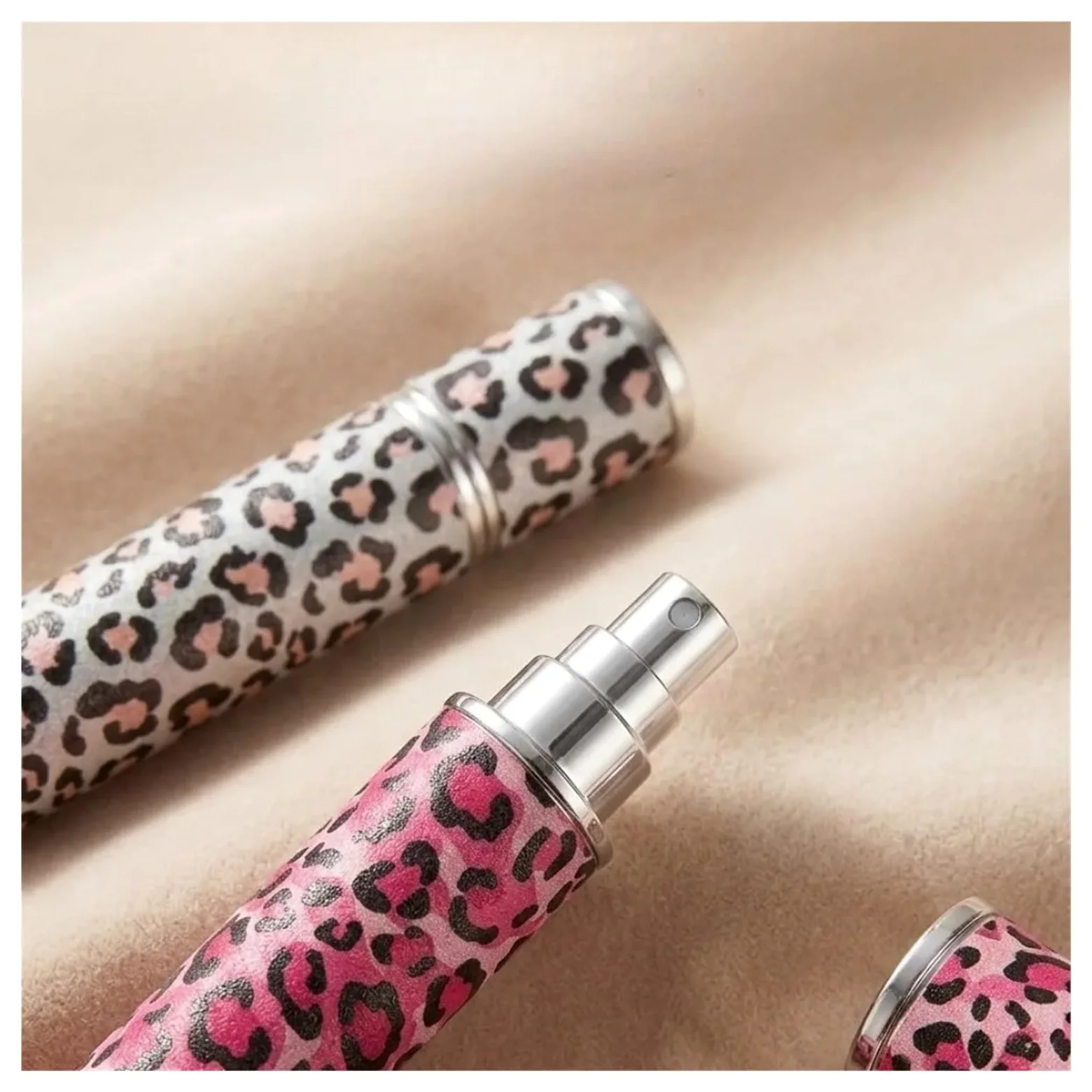 Flacone di profumo in pelle Atomizzatore di profumo in pelle con stampa leopardata da 10 ml