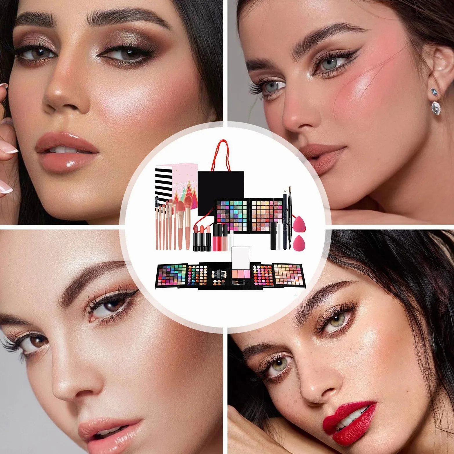 Kit trucco per donna Kit completo, trucco completo | per il tutto in 1 - cosmetici completi per donne e ragazze, kit palette di per principianti