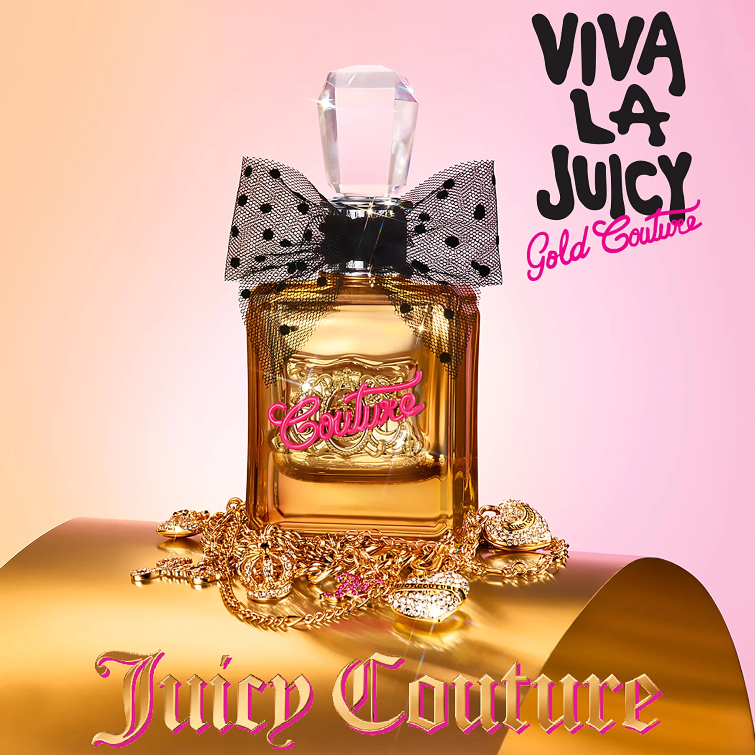 Juicy Couture - Viva La Juicy Gold Couture Eau de Parfum, Fragranza Floreale Fruttata da Donna, Dona Eleganza e Glamour, con Note di Frutti di Bosco, Ambra, Caramello e un Tocco di Vaniglia, 100ml