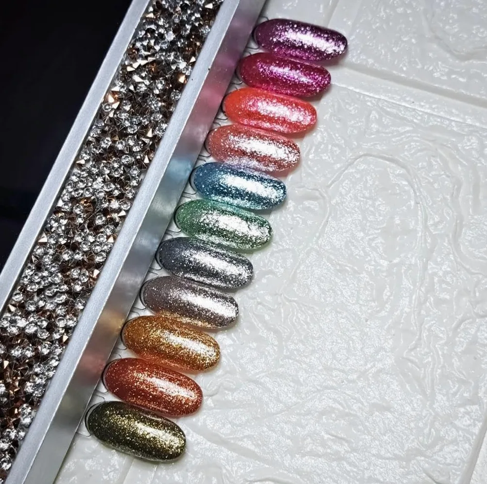 Kit Semipermanente Glamour 8ml Kit colori semipermanente ad alta pigmentazione glamour, colori glitterati intensi