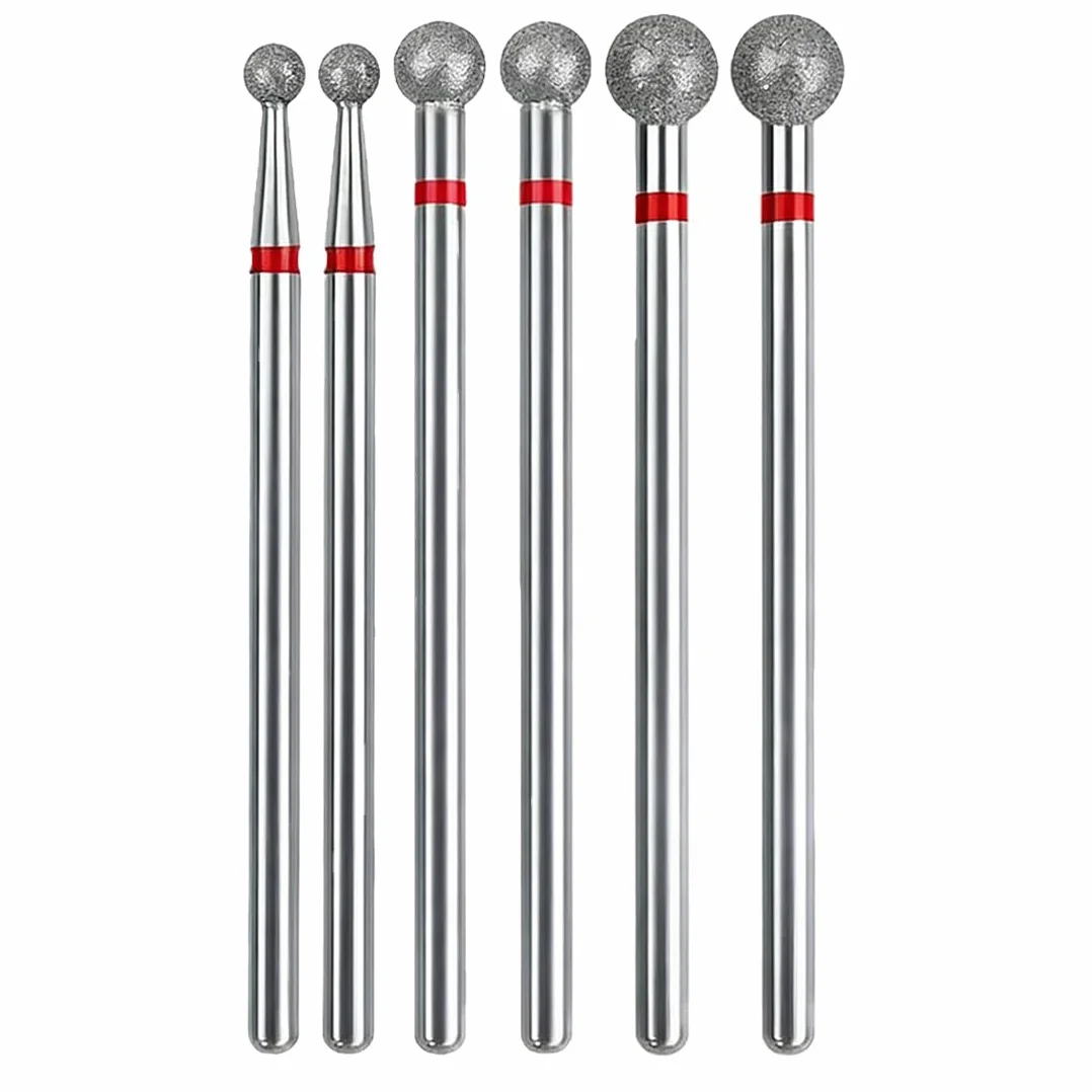 Punze Trapano Per Unghie Pulizia Cuticole 6 Pezzi Punta A Sfera Professionale Lima Manicure Pedicure Tool