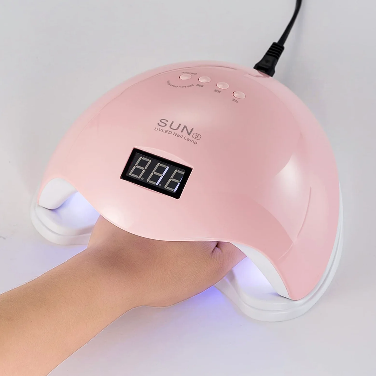 ZYC Lampada Professionale per Unghie Lampada per Unghie LED UV 48W Vernis Strumento per Manicure Semi-Permanente con sensore Auto Essiccazione Lampada Gel,Rosa