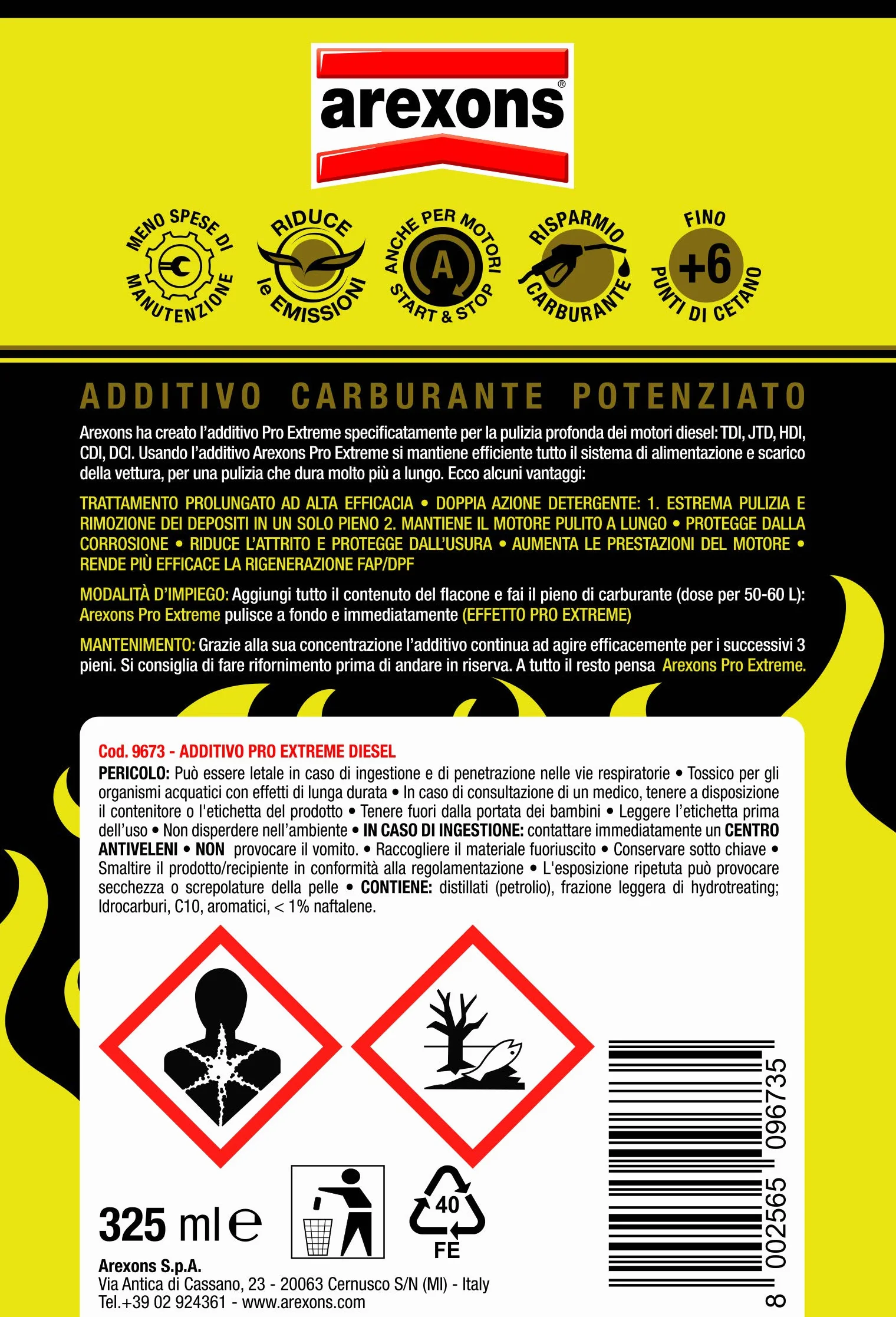 Arexons Additivo PRO Extreme Diesel 325 ml