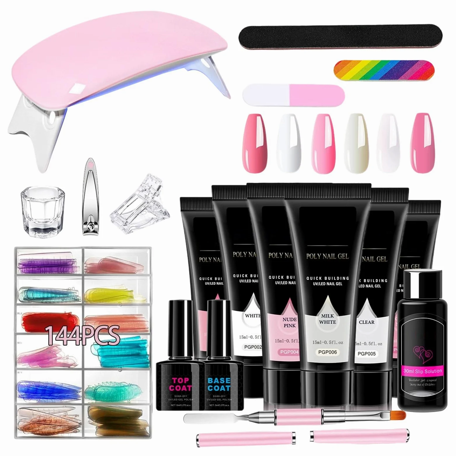 Kit di gel per extension per unghie, 6 colori leggeri | Gel sigillante per estensioni in viaggio, lavoro, casa, attività all'aperto e regali