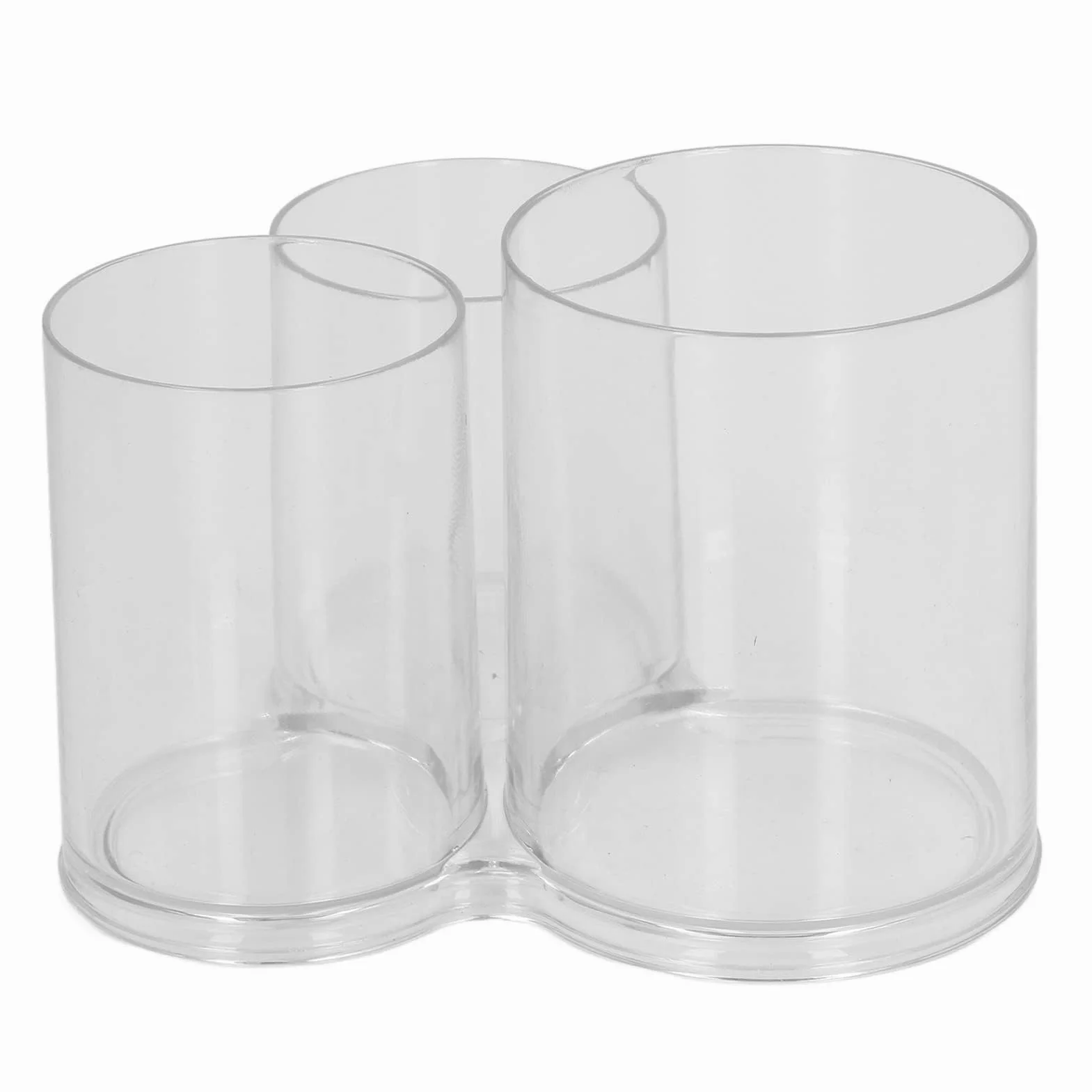 TOPINCN Portapenne in acrilico, contenitore rotondo trasparente per pennelli da trucco, tazze da scrivania per utensili, organizer cilindrico in plastica per cosmetici, per fondotinta, rossetto, per