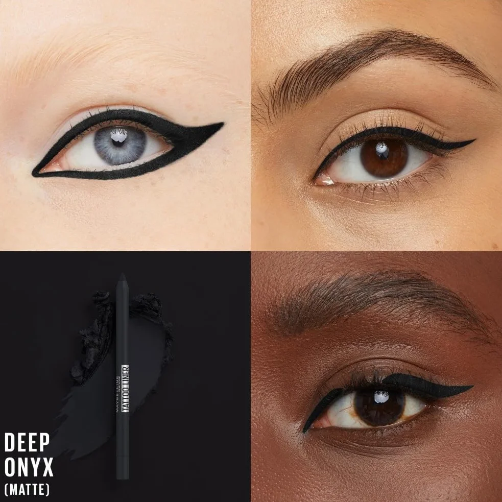 Maybelline New York Tattoo Liner Gel Pencil, Deep Onyx, Matita Occhi in Gel, Colore Intenso, Tenuta 36H