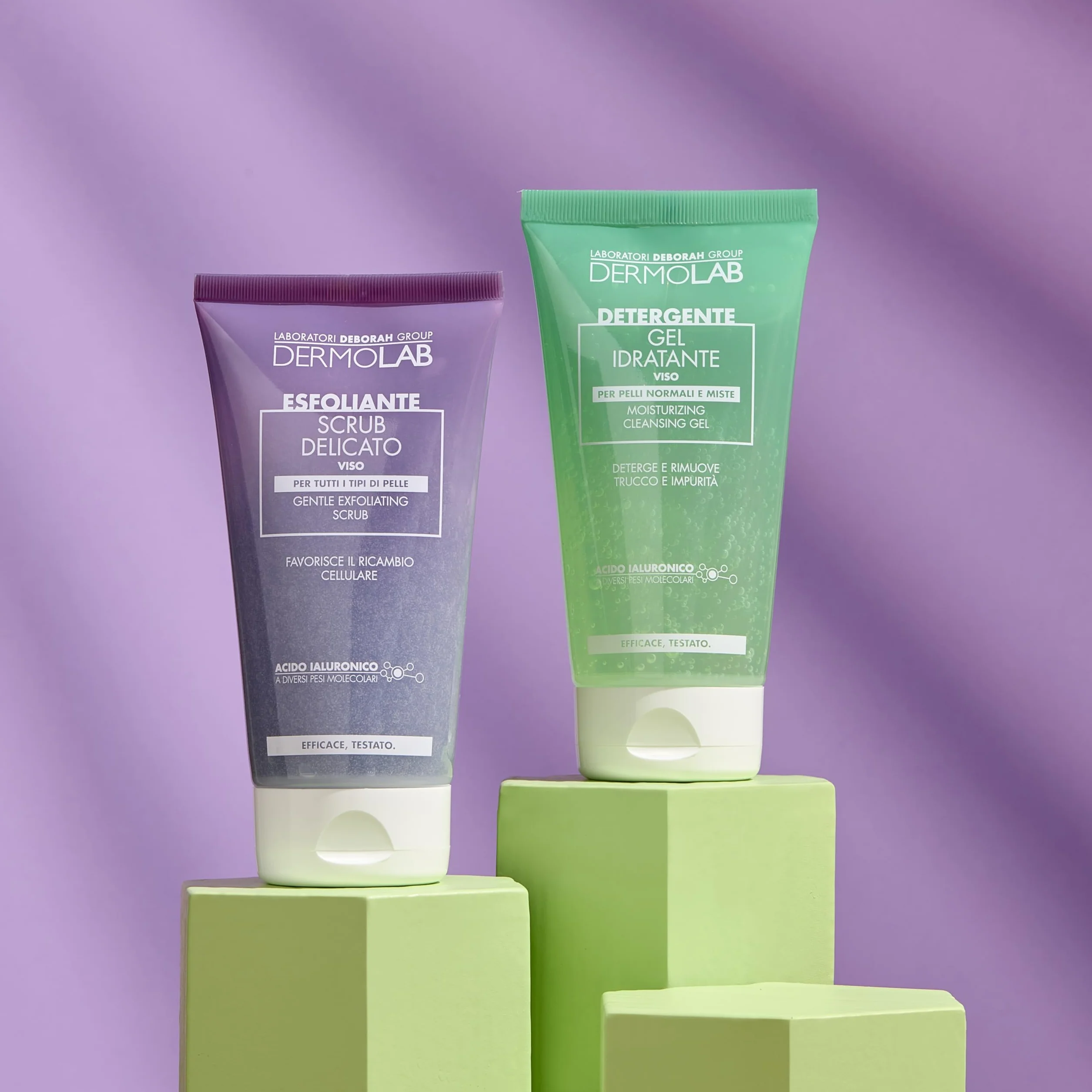 Dermolab - Scrub Viso Donna Delicato Esfoliante per Tutti i Tipi di Pelle, con Pool di Acido Ialuronico, Effetto Idratante e Illuminante, Purifica la Cute, 150 ml