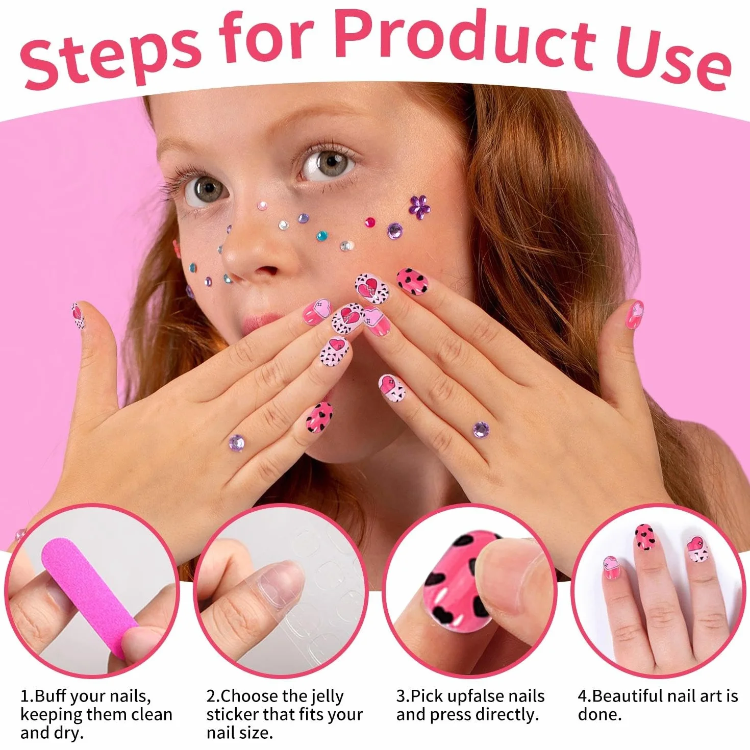 192 Punti Artistici Malati Per Bambini, Modello Di Cartoni Animati -Design, Fai -Da -Te -Nagen -Accessoires, Decorazione Di Unghie Carini (Con Adesivi Adesivi, Unghie -Be -Strie).