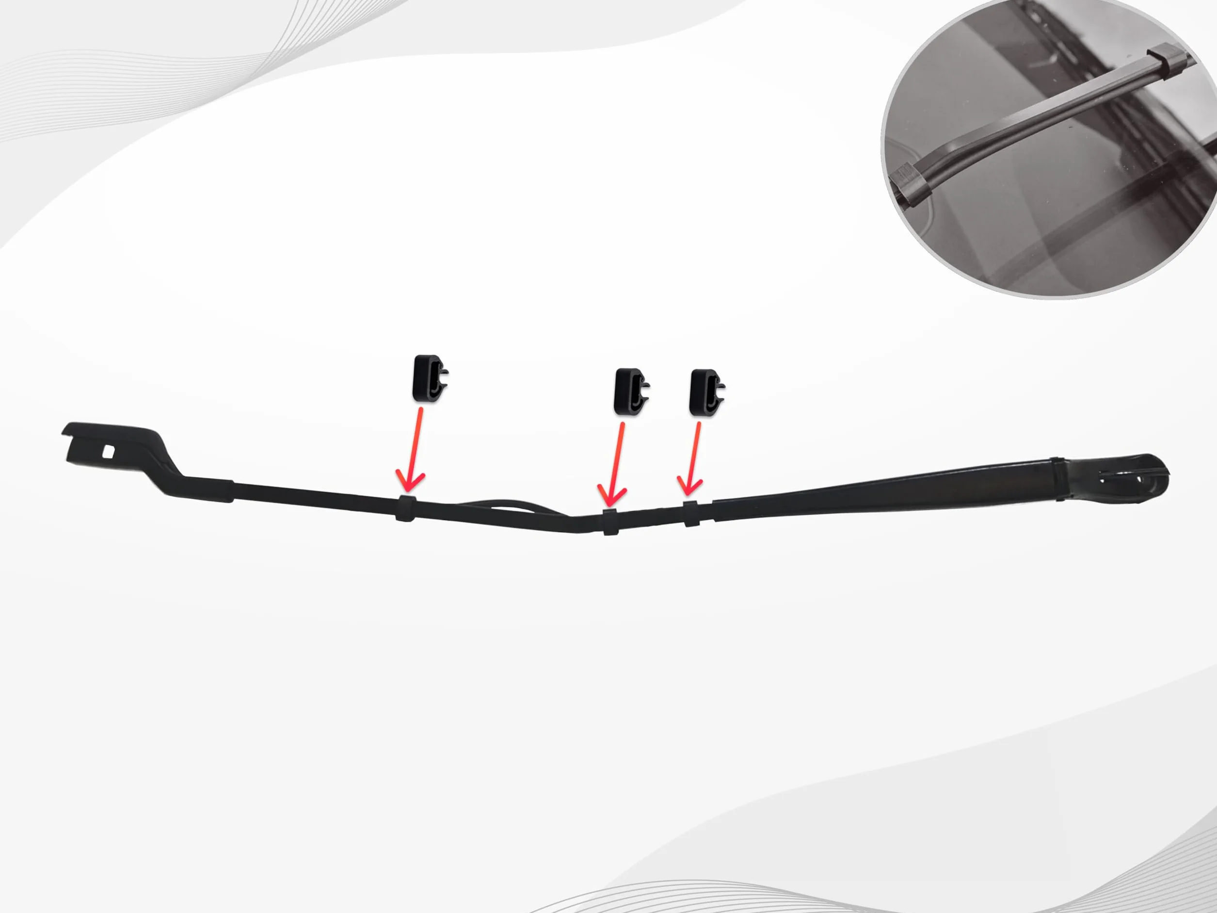 Generico Clip Fissaggio Tubo Lavavetri per Braccio Tergicristallo Compatibili Peugeot 3008/5008 Citroën Plastica ASA Fibra Carbonio