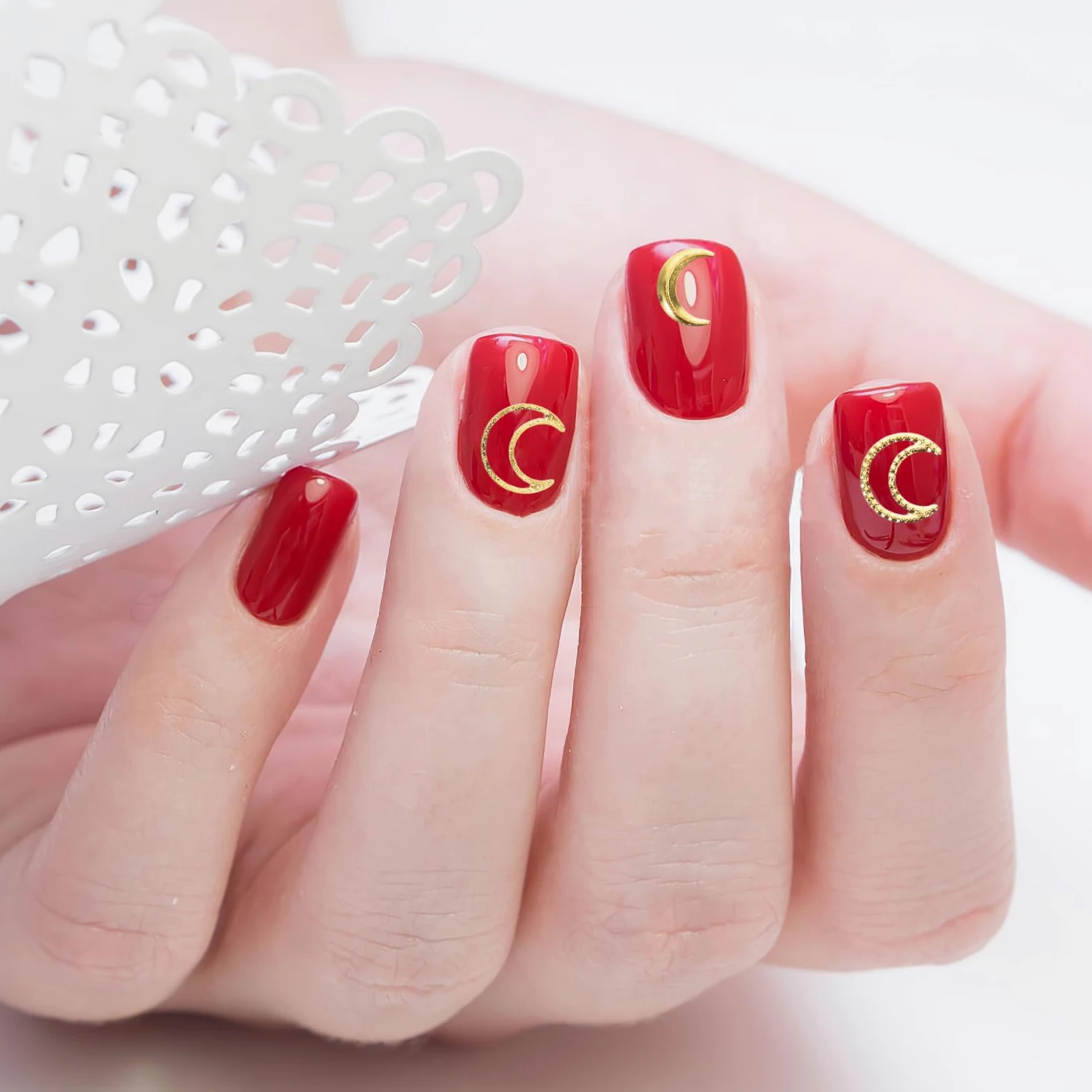 Ciondoli Lunari per Nail Art Oro Rame 1500 Pezzi, Stile Lussuoso | Finiture Piene, Cave e Testurizzate, Uso Quotidiano e Salone, Ampia Scelta per Manicure Fai da Te