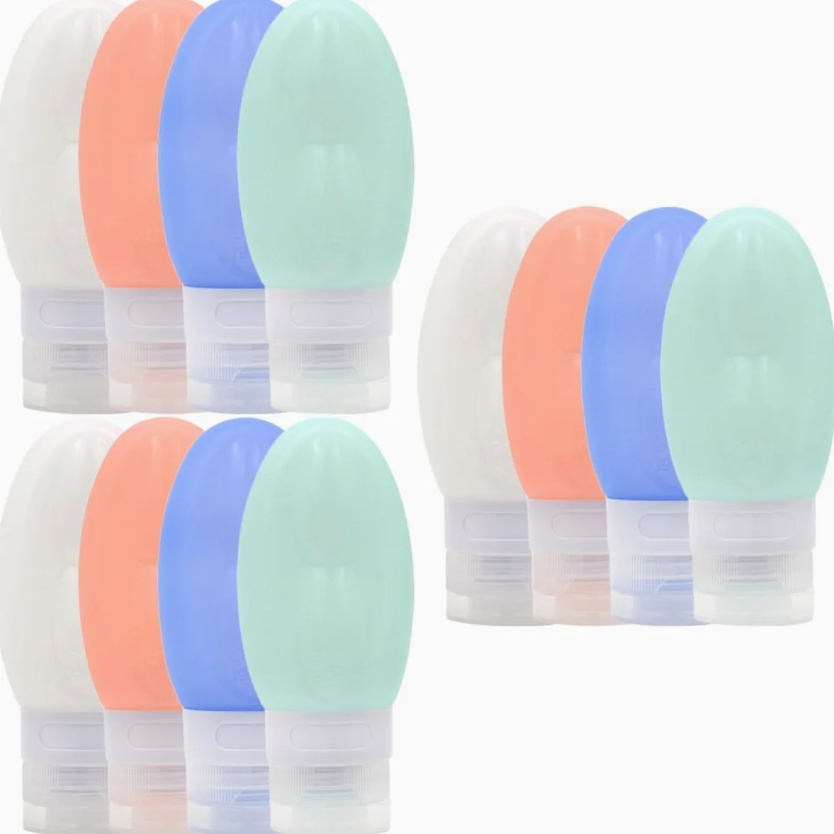 PACKOVE 3 Set Set Di Bottiglie Articoli Da Toeletta Riempibile Portatile Bottiglia Per La Distribuzione Del Viaggio Bottiglia Di Lozione Di Erogazione Gel Di Silice 4 Pezzi*3
