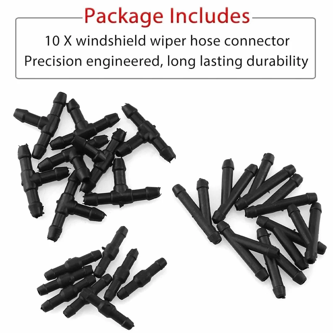 Connettore universale per lavacristalli 4 mm, kit riparazione tubi tergicristalli, connettori auto Y T dritto, 32 pezzi