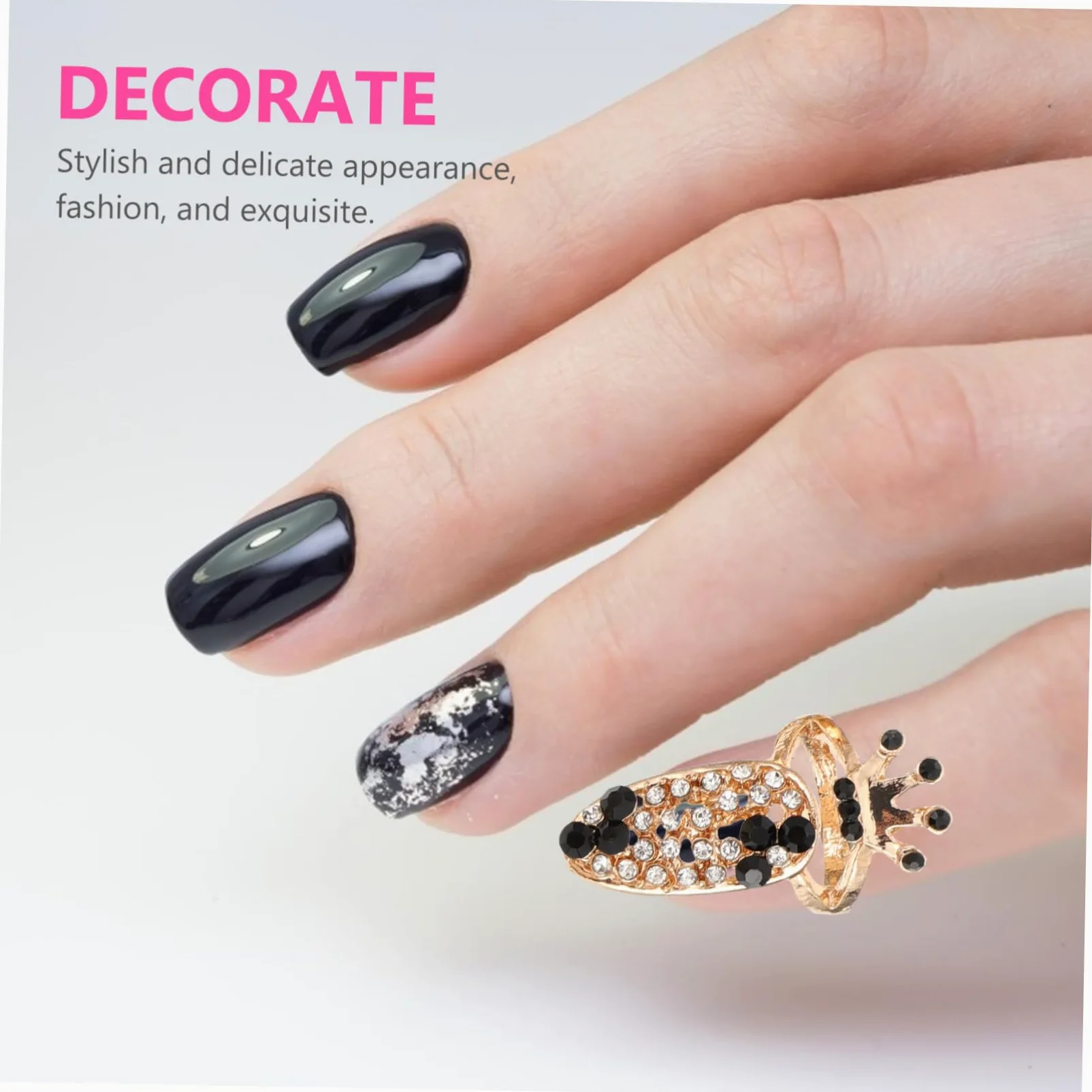 24pezzi Anelli Decorativi Per Unghie Accessori Per Nail Art Eleganti Per Feste e Cerimonie Completo Per Manicure e Decorazioni Per Unghie