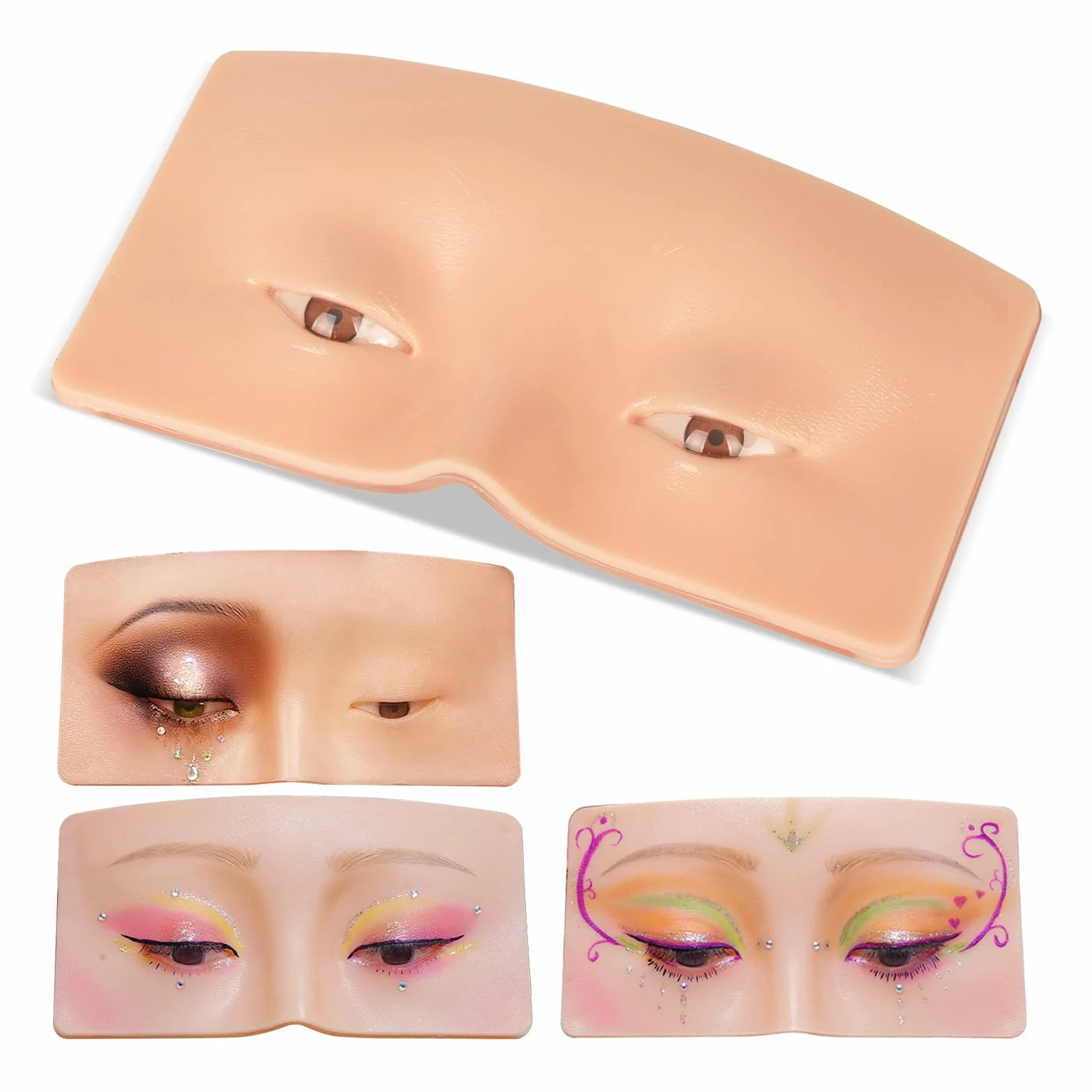 JimKing Trucco Pratica Board – Faccial Practice Skin per professionisti e principianti, modello realistico 3D per estensione ciglia, eyeliner e ombretto