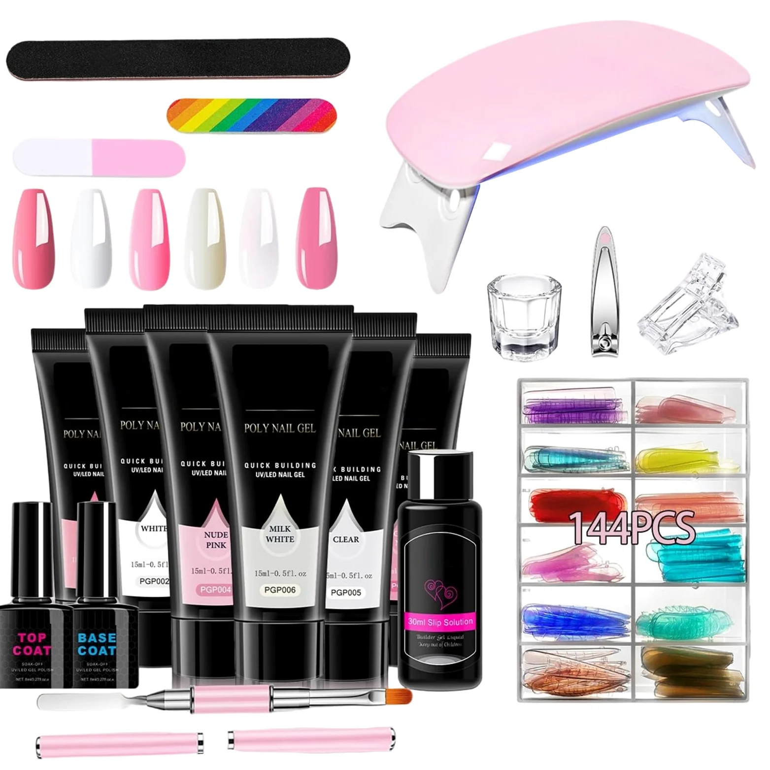 Set Gel per Unghie Strumento Manicure Leggero e Portatile | Gel Top per Estensione Unghie Ideale per Viaggi, Lavoro, Casa, Attività Estive e Scuola